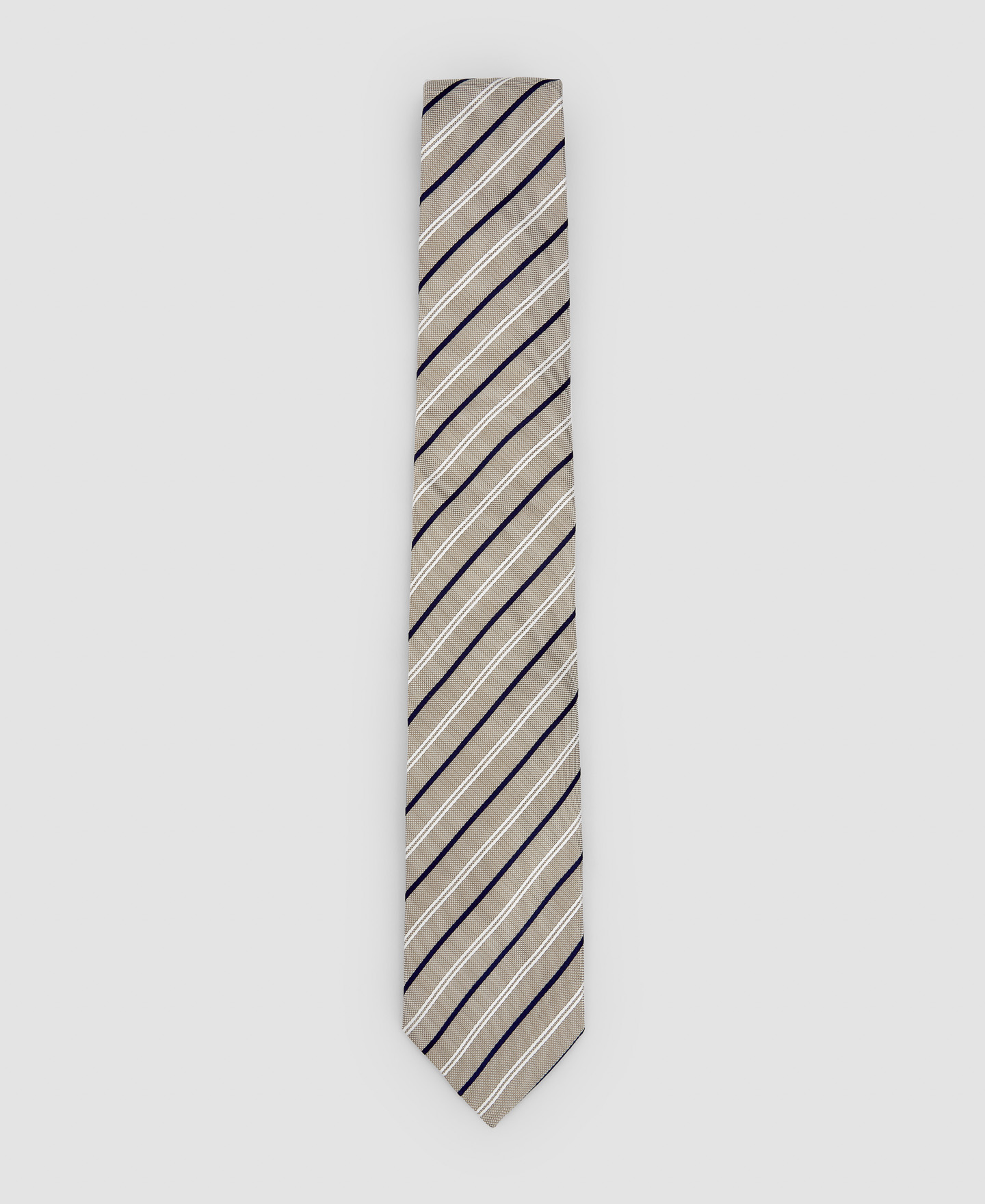 Striped narrow silk tie image number 0