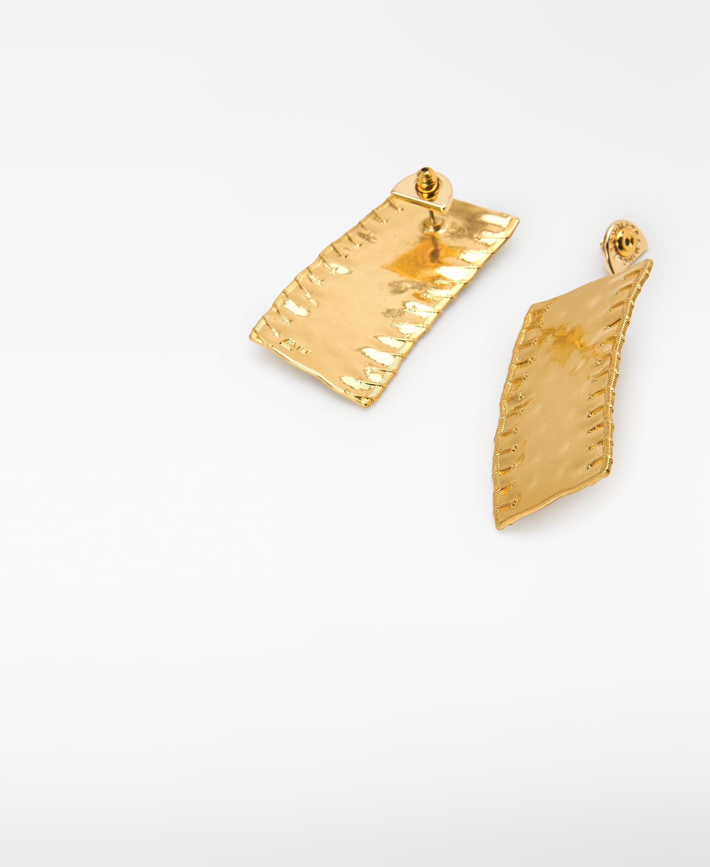 Metal earrings with tape measure design image number 2