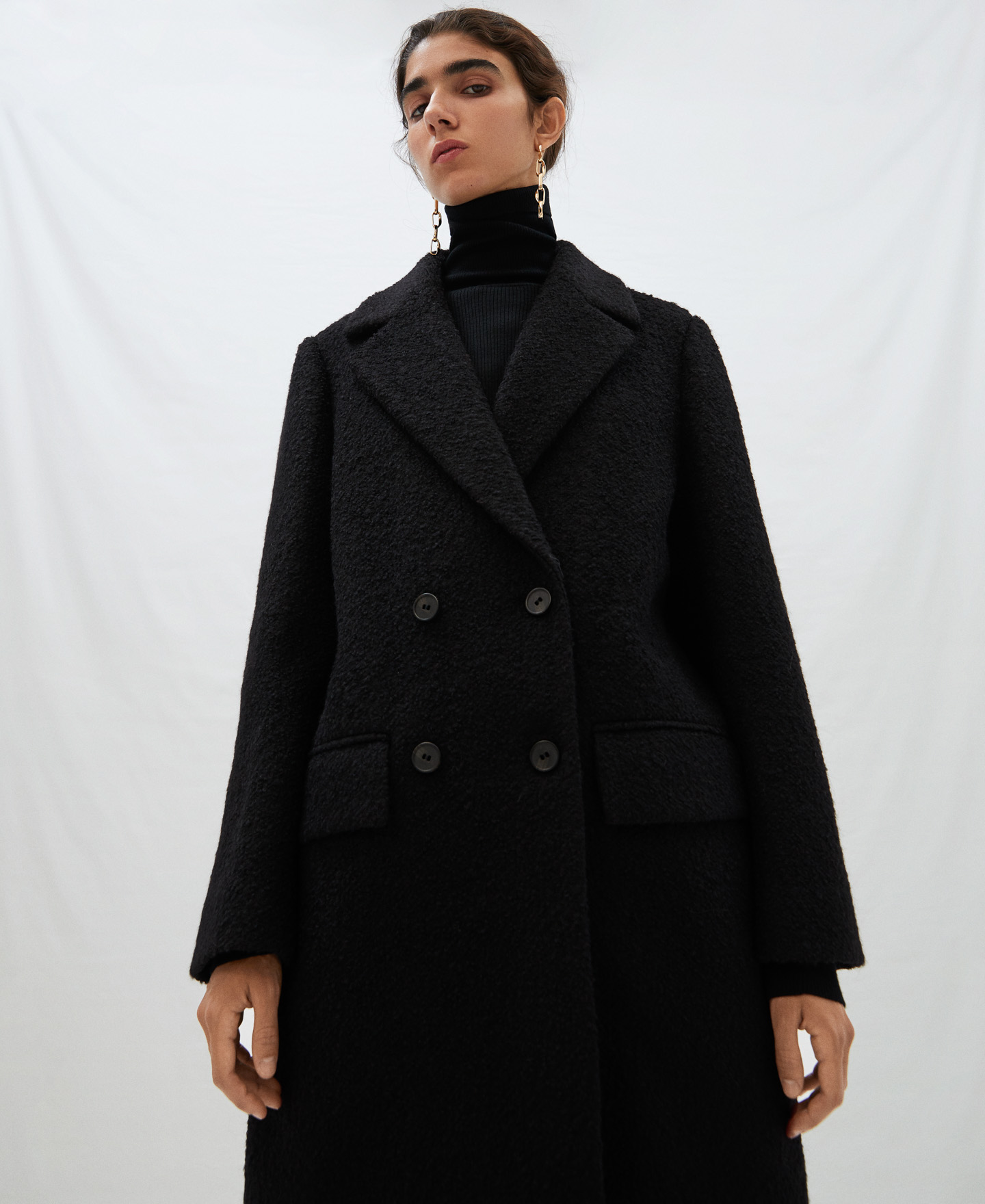 Tailored boiled wool coat image number 0