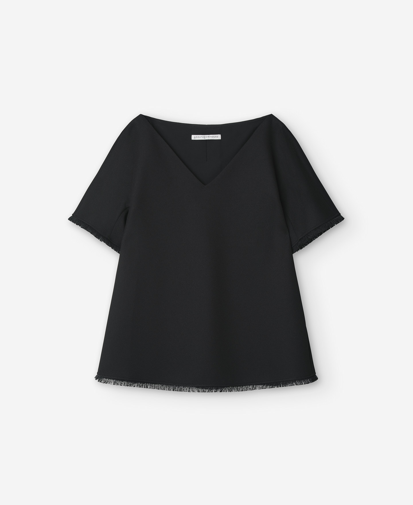 Black A-line blouse for women image number 4