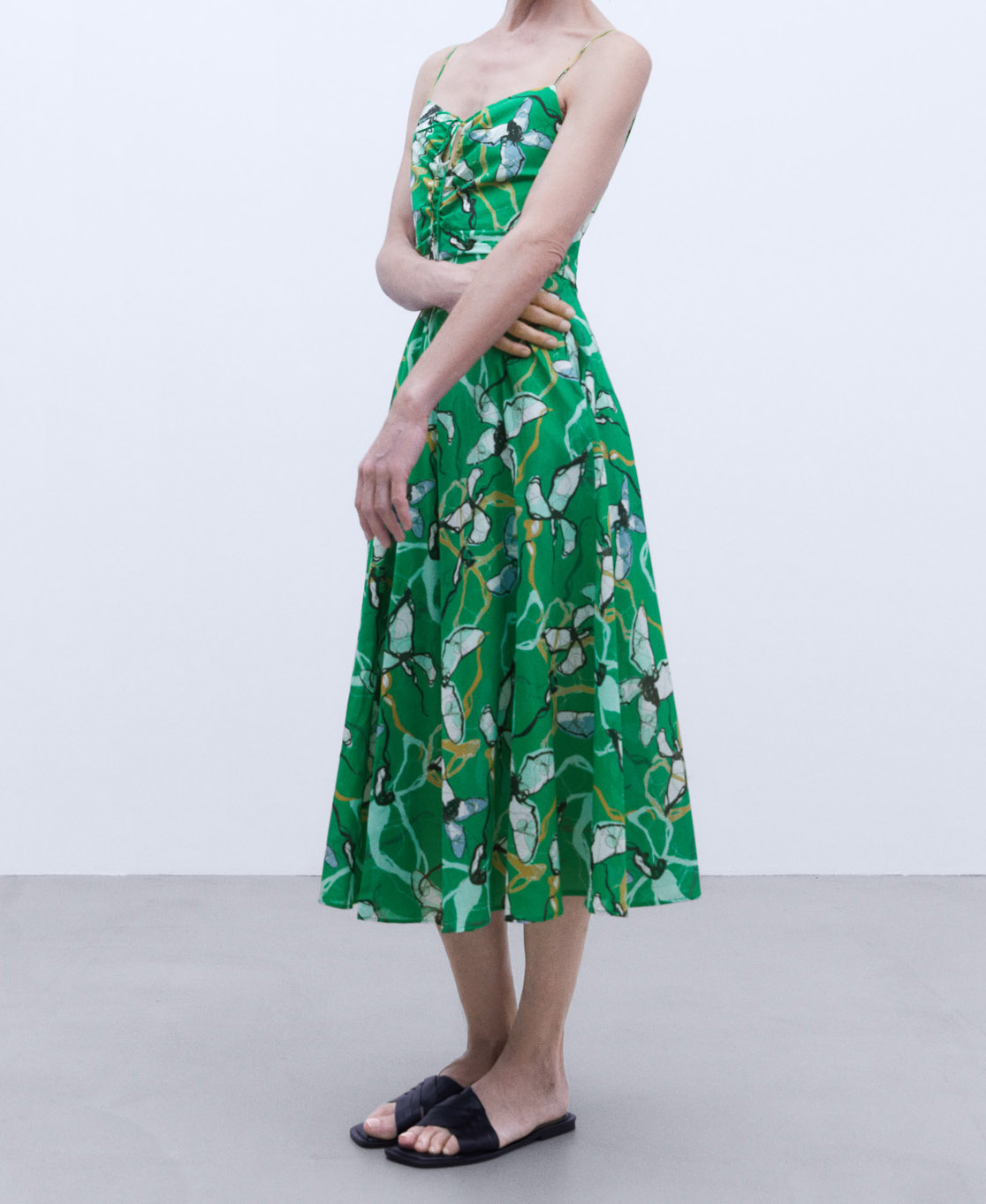 Three-strap cotton dress image number 1