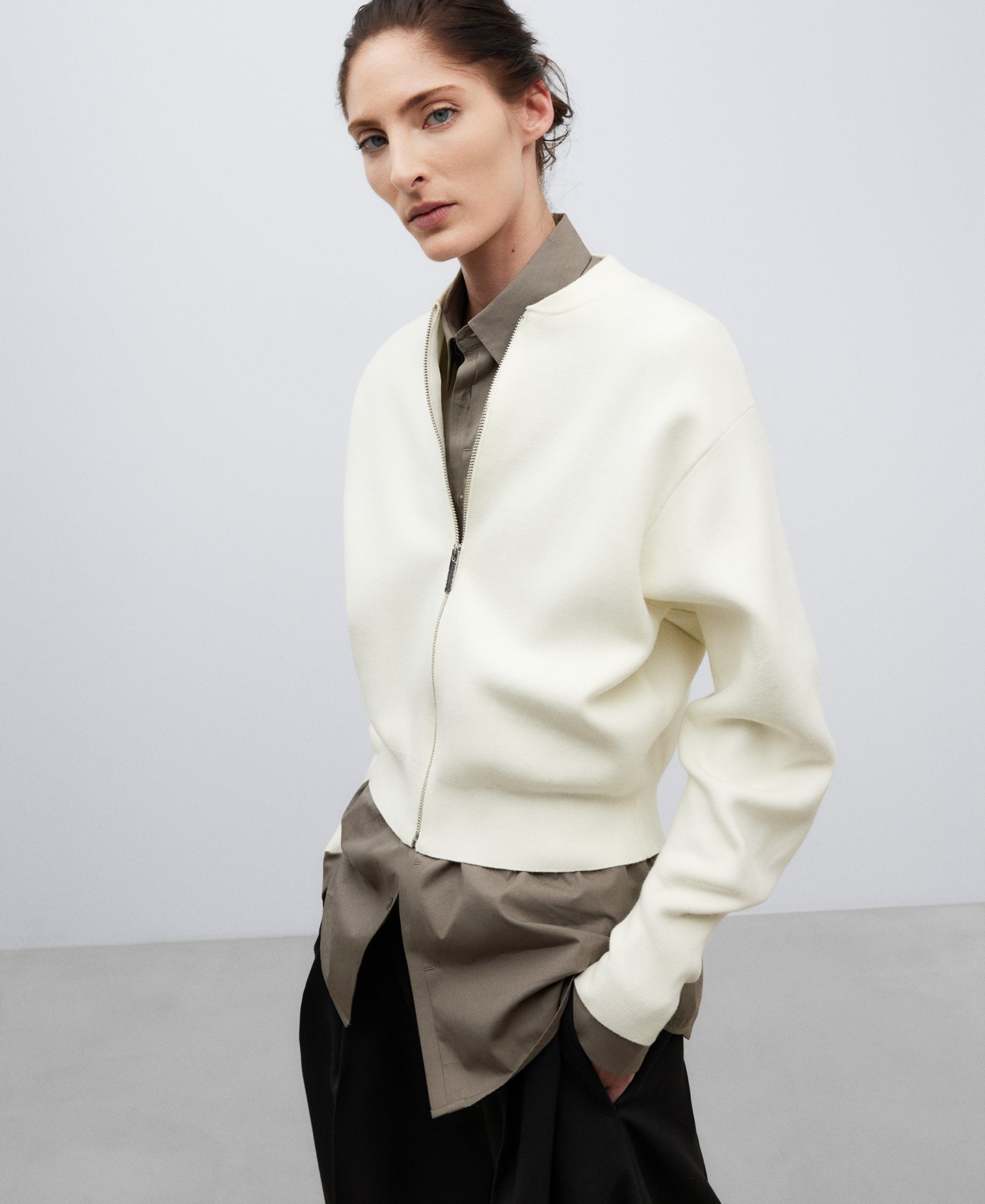Double-fronted knit jacket woman image number 0