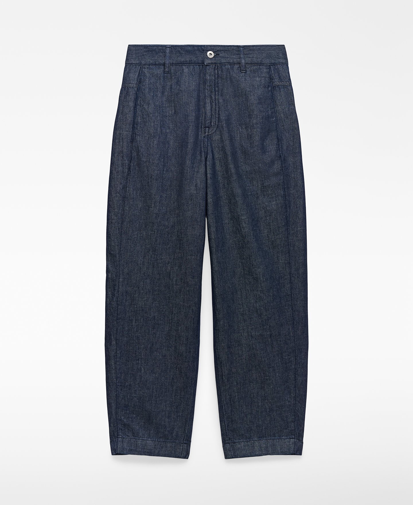Pantalón barrel fit denim algodón mujer image number 0