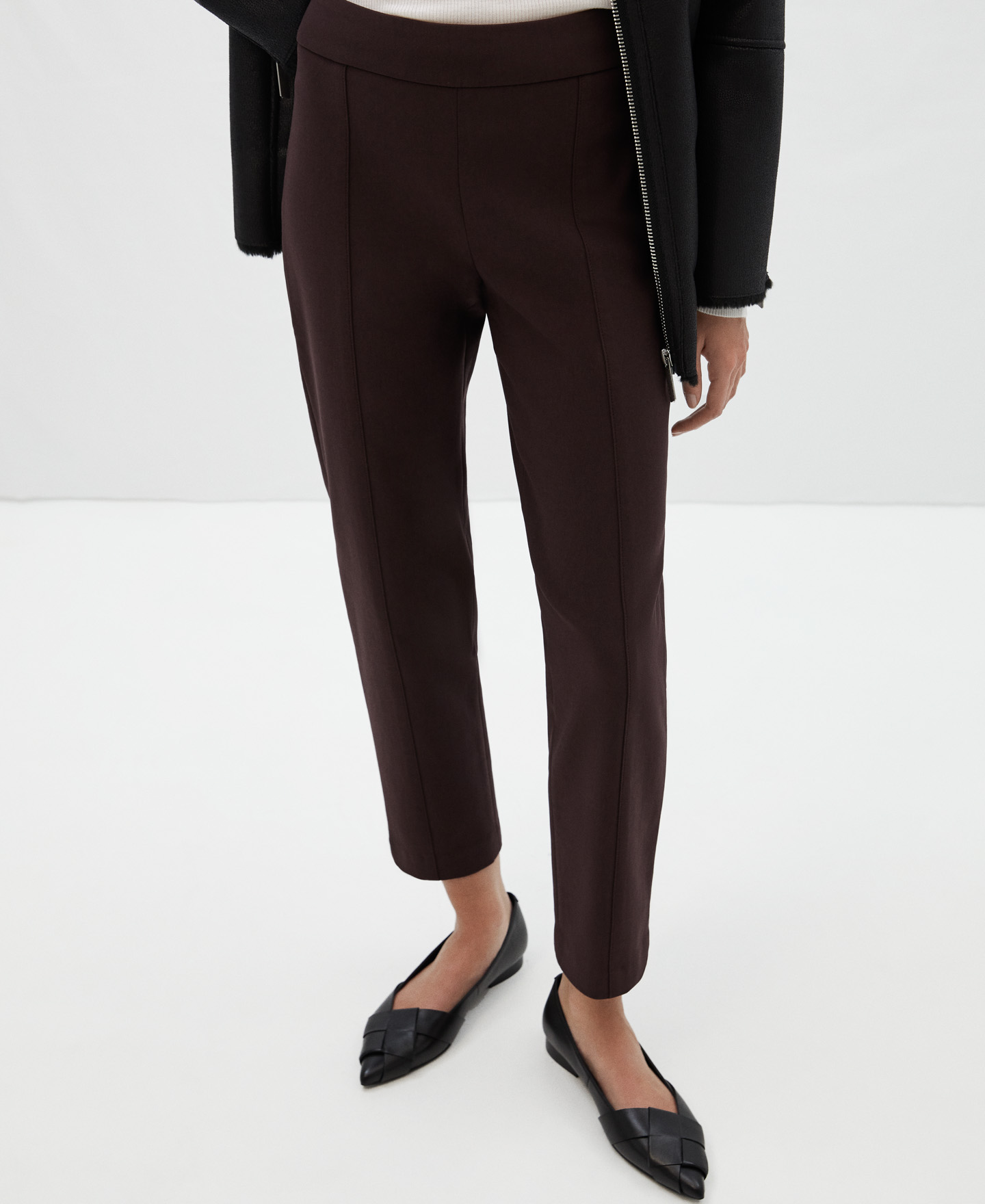Straight trousers with seam detail image number 0