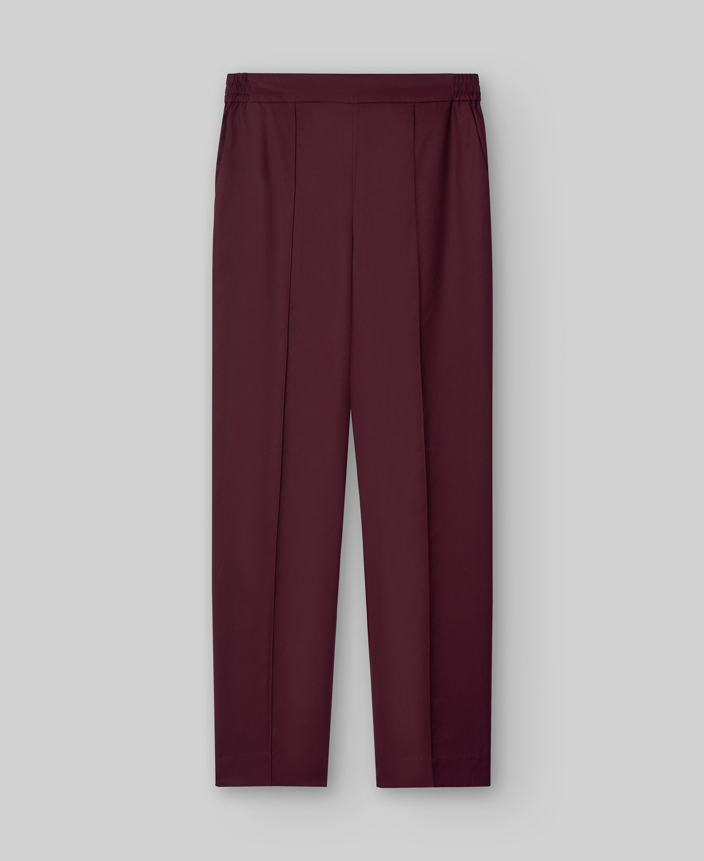 Straight burgundy trousers woman image number 4