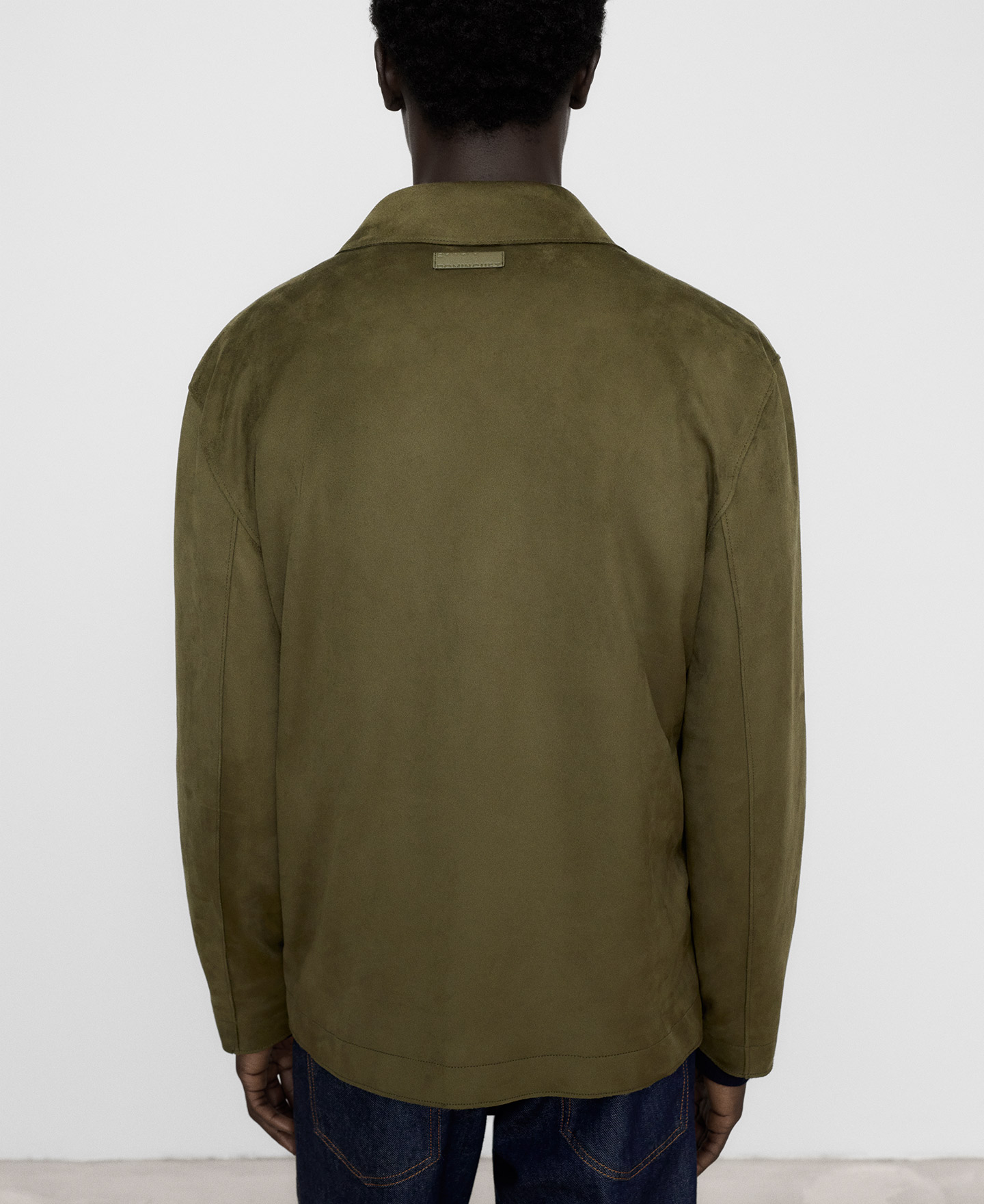 Spread collar suede-effect jacket image number 2