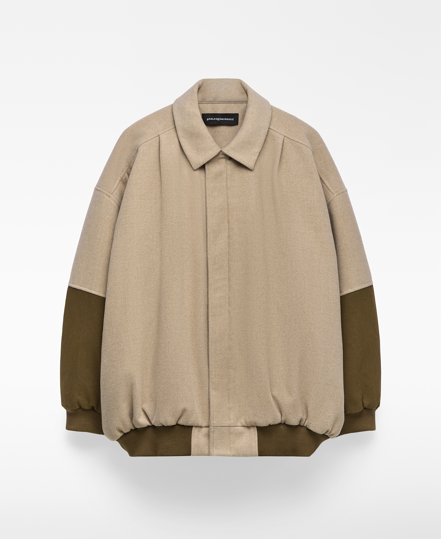 Mixed-fabric bomber jacket man image number 4