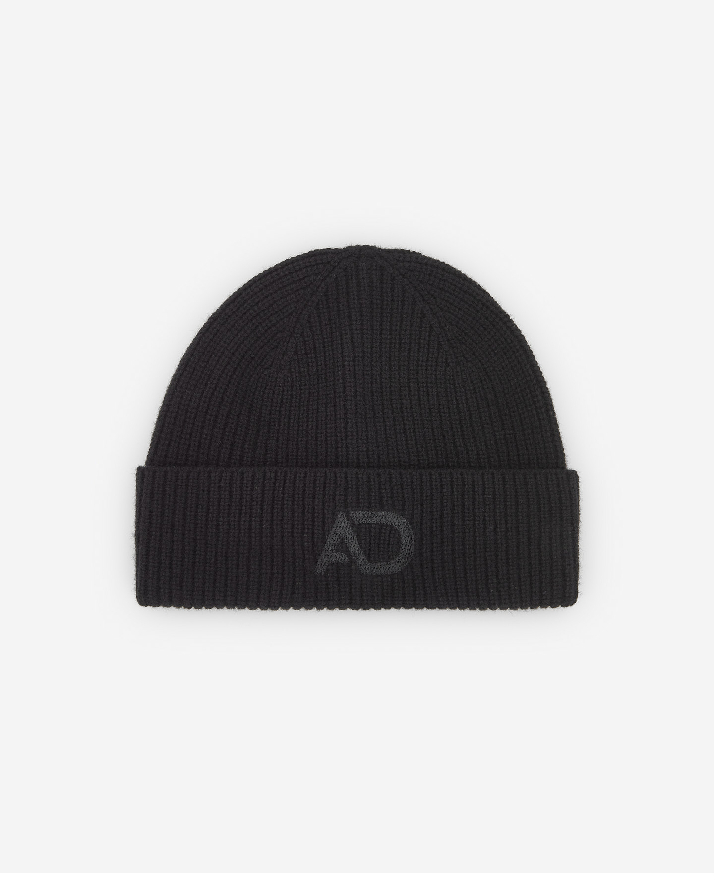 Black merino wool beanie for men image number 0