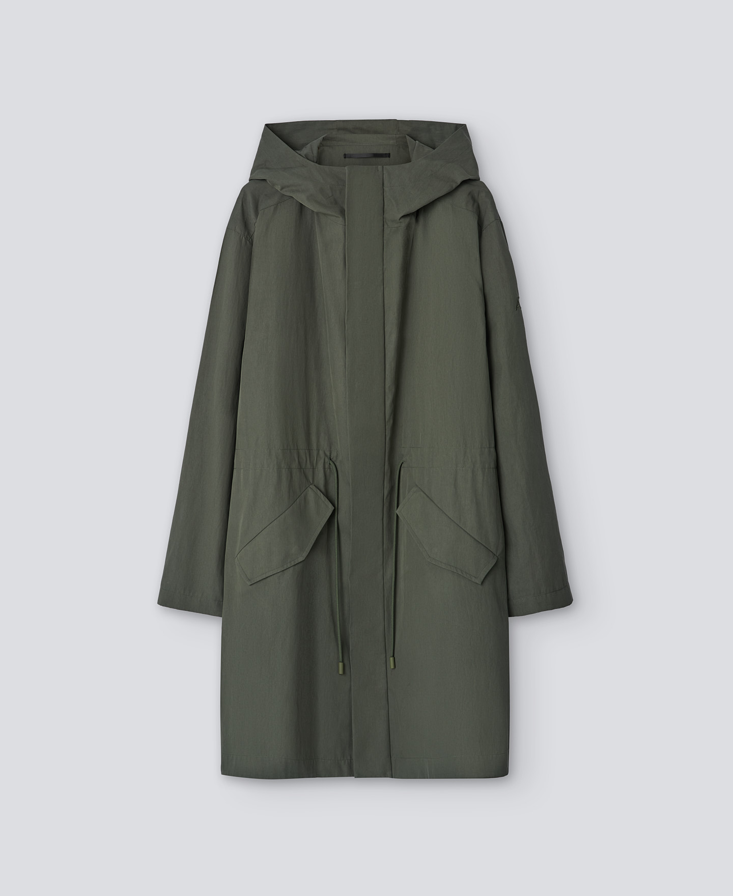 Green hooded trench man image number 4