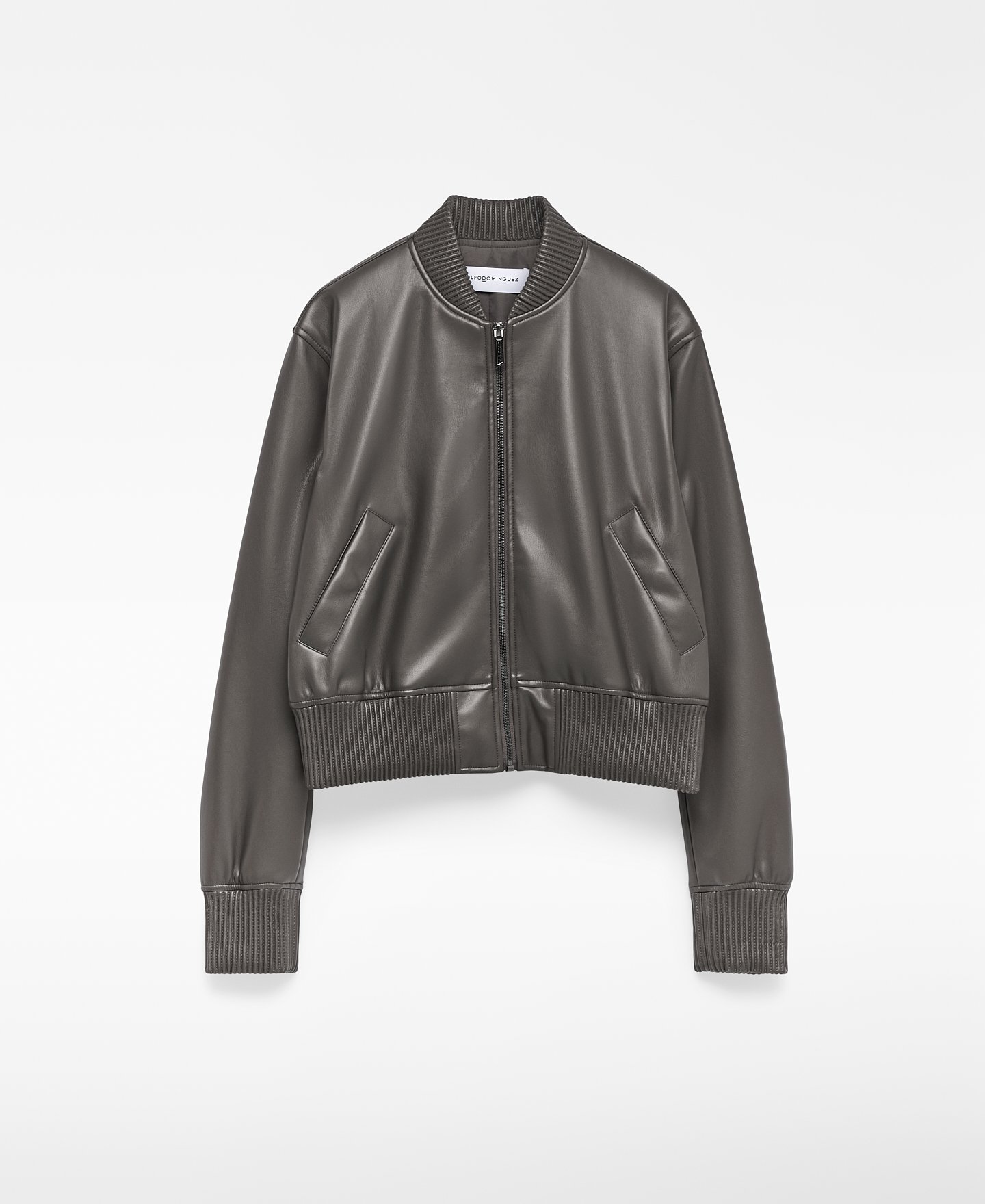 Leather-Non-Leather bomber jacket woman image number 4