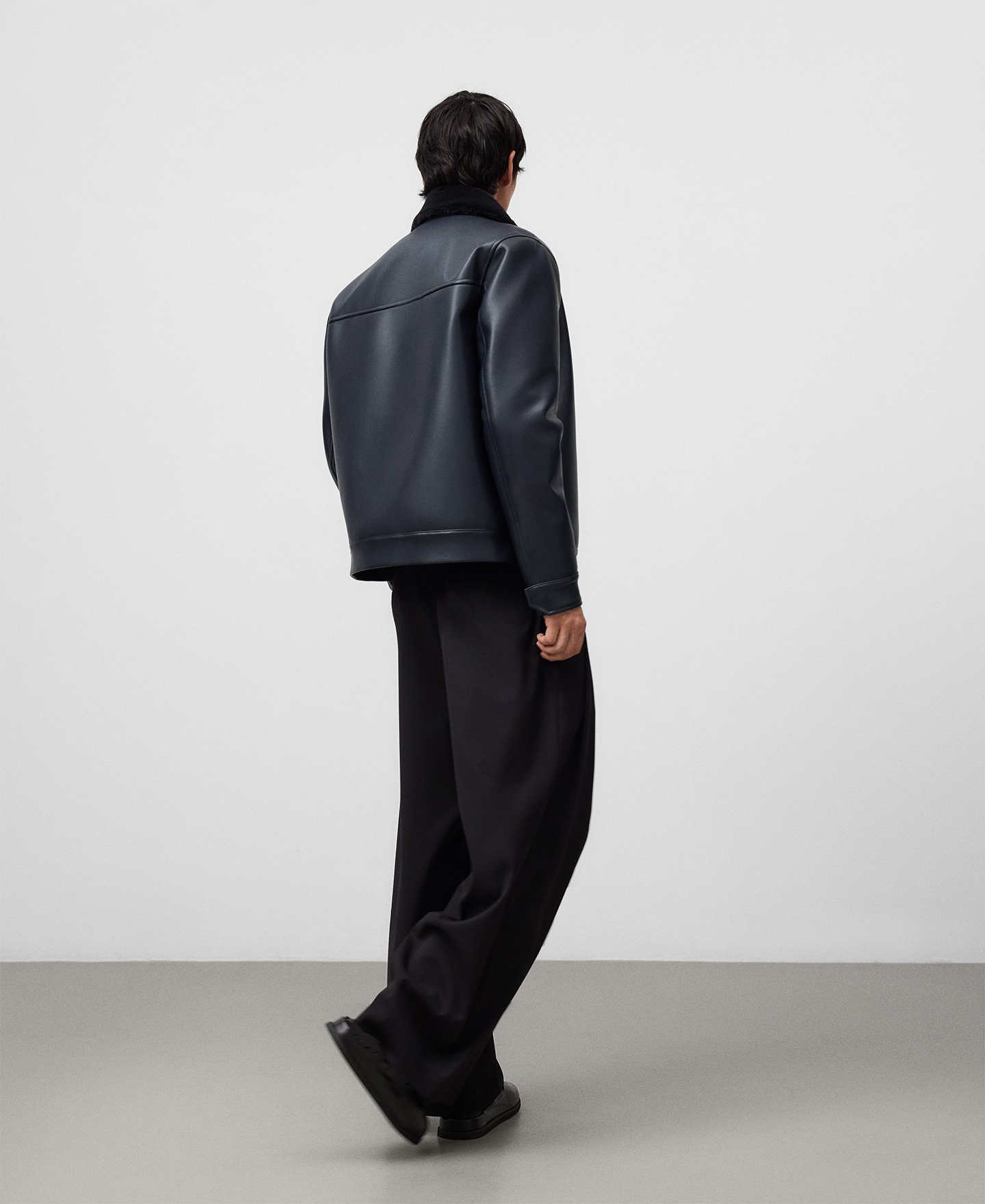 Veste aviateur en cuir synthétique pour homme image number 2