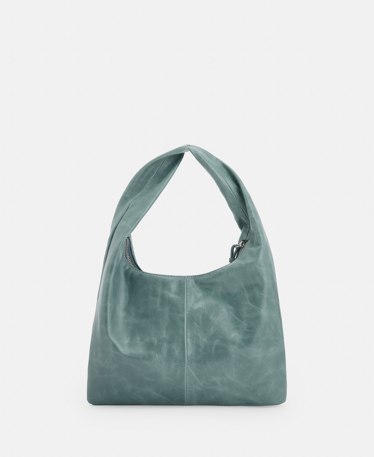Leather hobo bag with turned handle image number 1