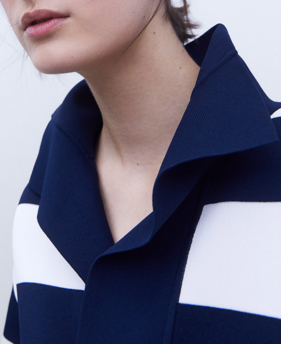 Sailor collar striped sweater image number 3
