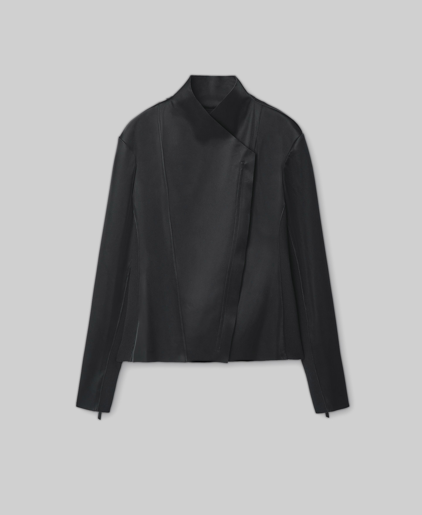 Chaqueta biker entallada negra mujer image number 4