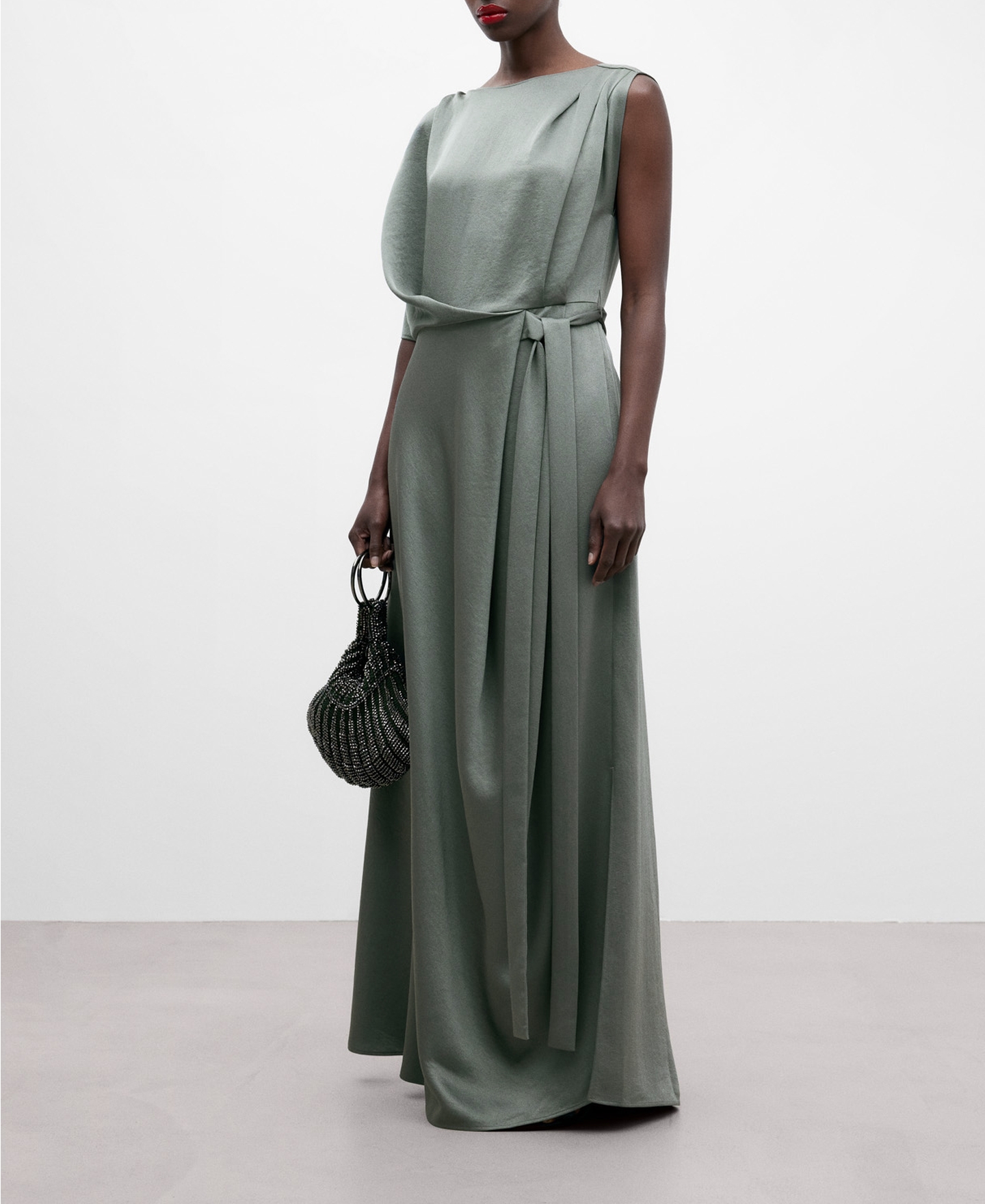 Asymmetric sleeve cocktail dress image number 1