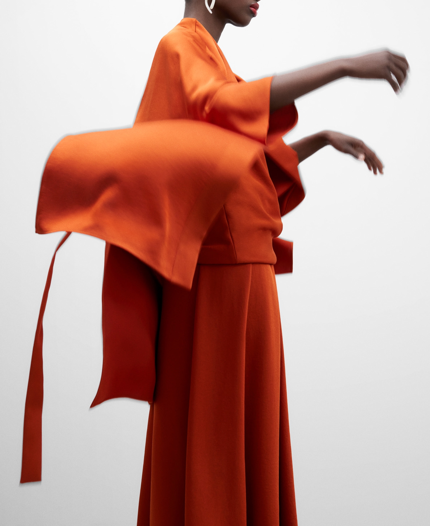 Dark orange woman's fluid jacket image number 3