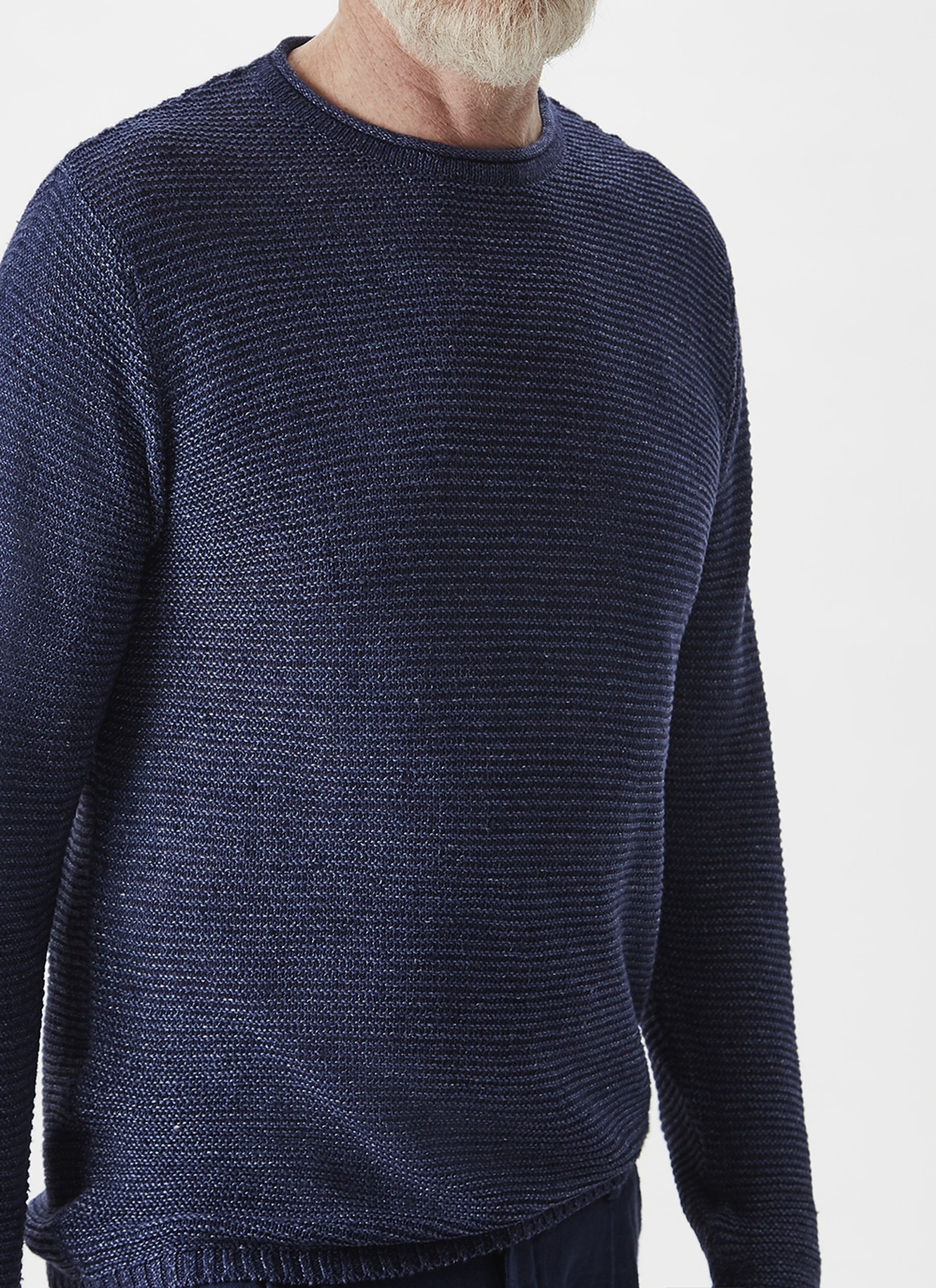 Rustic linen crew neck sweater image number 0