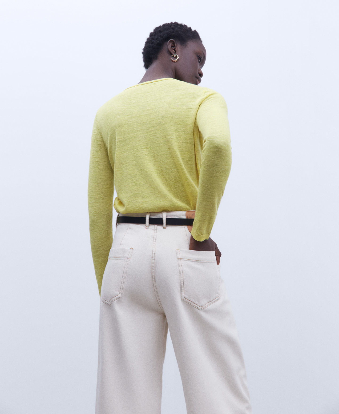 Linen fabric sweater image number 2