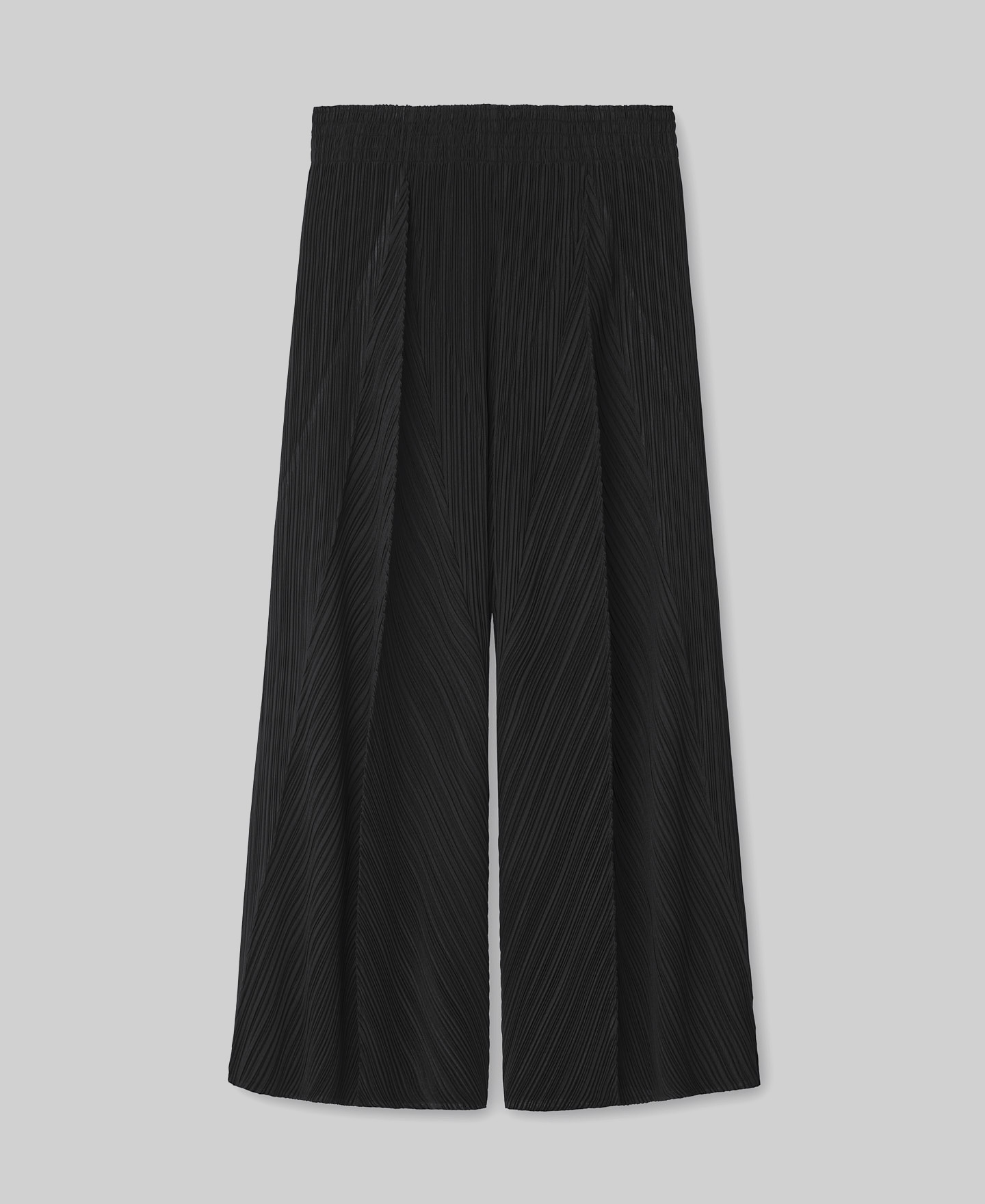 Black crinkle palazzo trousers woman image number 4