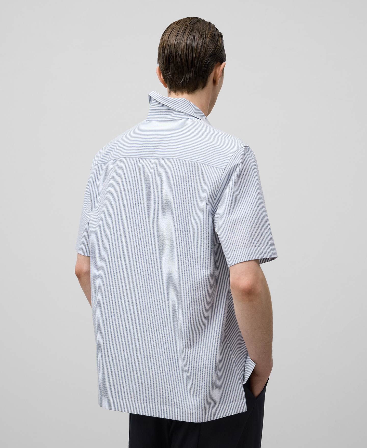 Camisa rayas seersucker algodón hombre image number 2