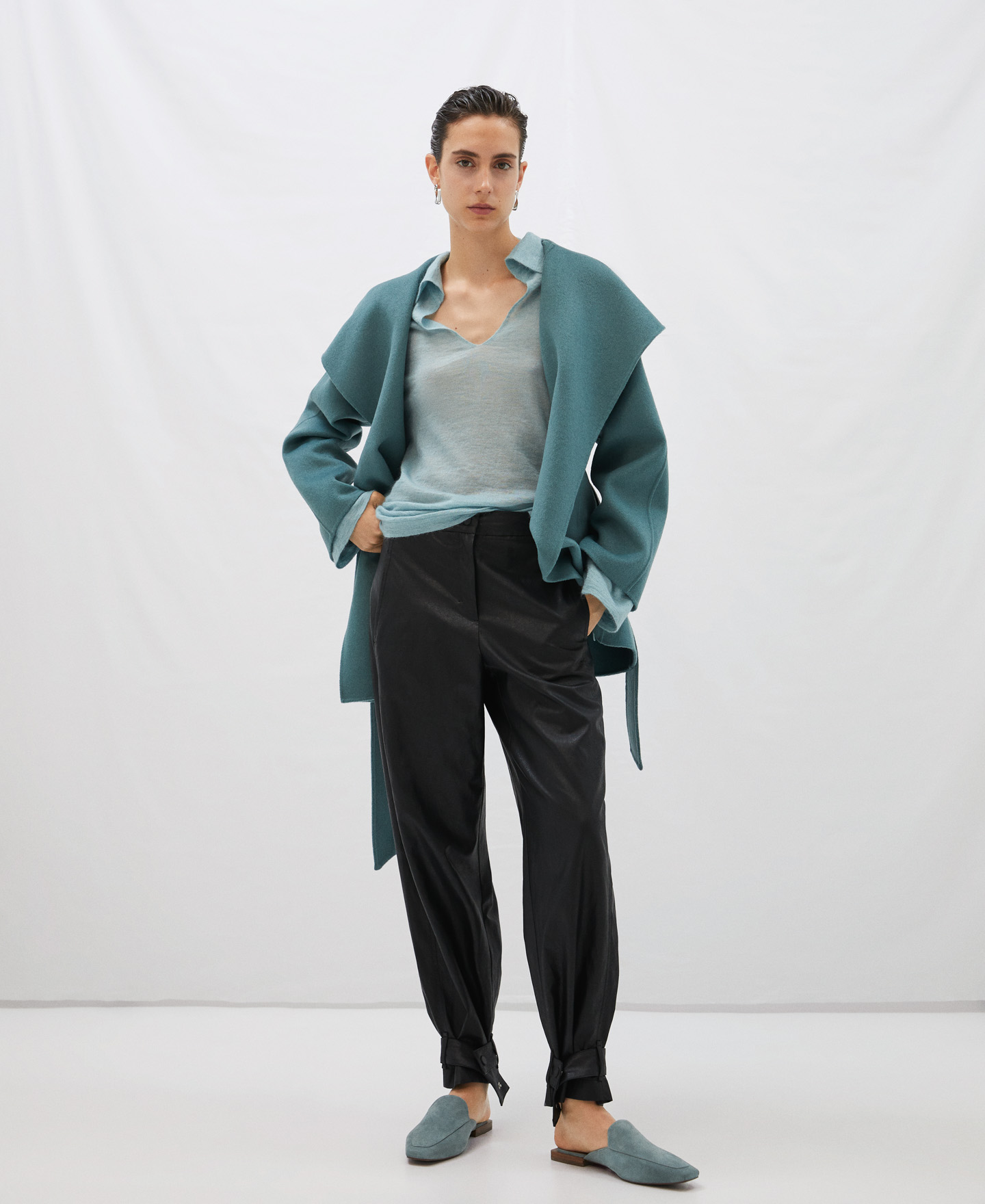 Polo collar jumper in mohair image number 1