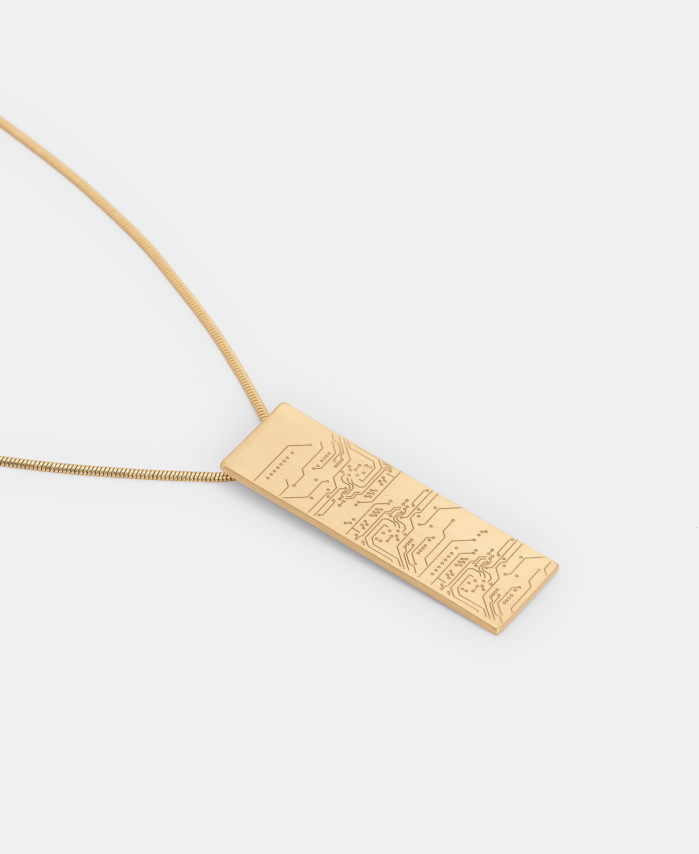 Brass microchip tag necklace image number 1