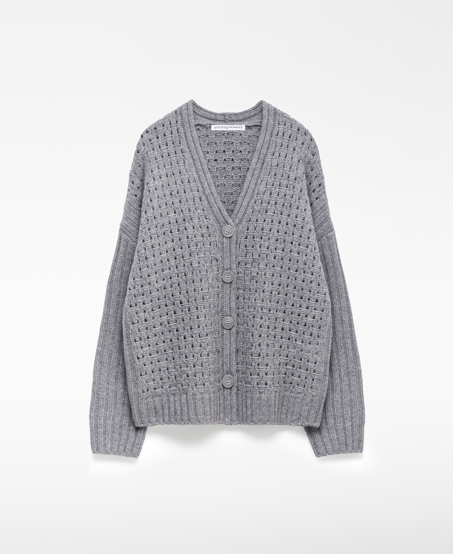 Wool openwork knit cardigan woman image number 6