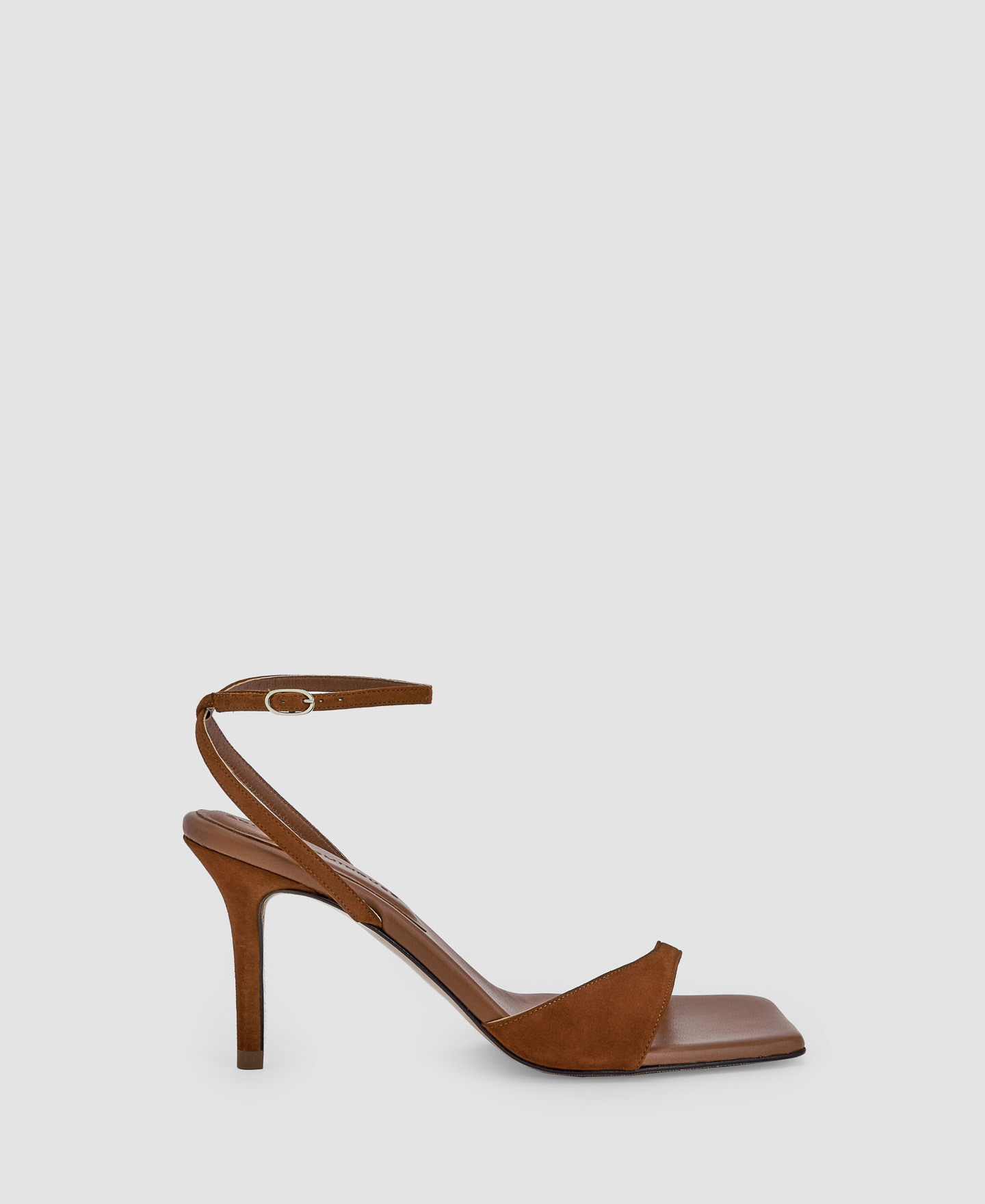 Heel sandal in leather and suede image number 0