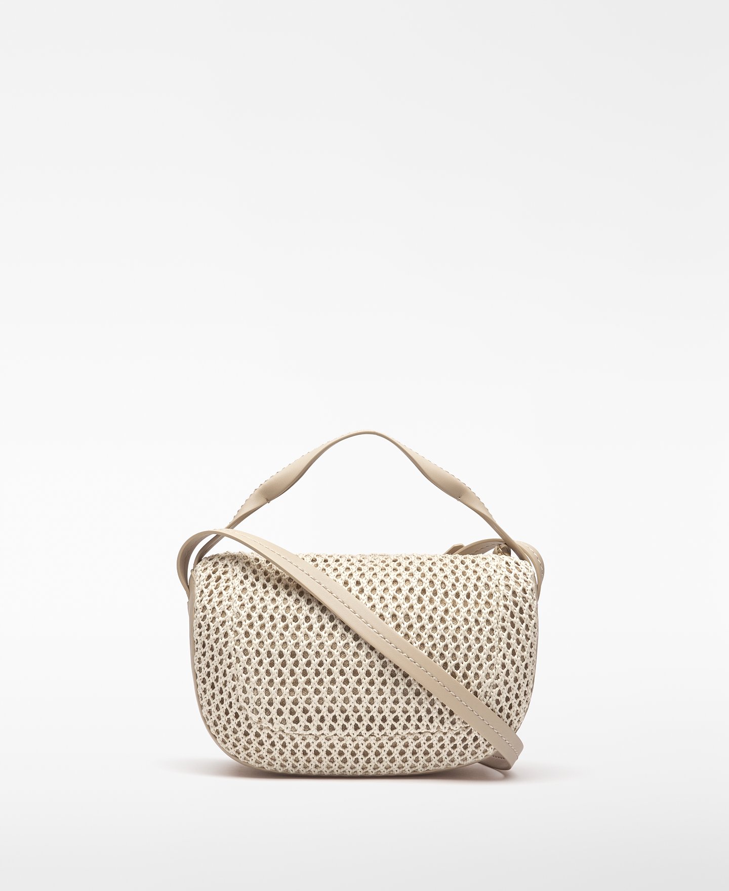 Mini-Bowlingtasche Dorna mit Raffia-Struktur image number 1