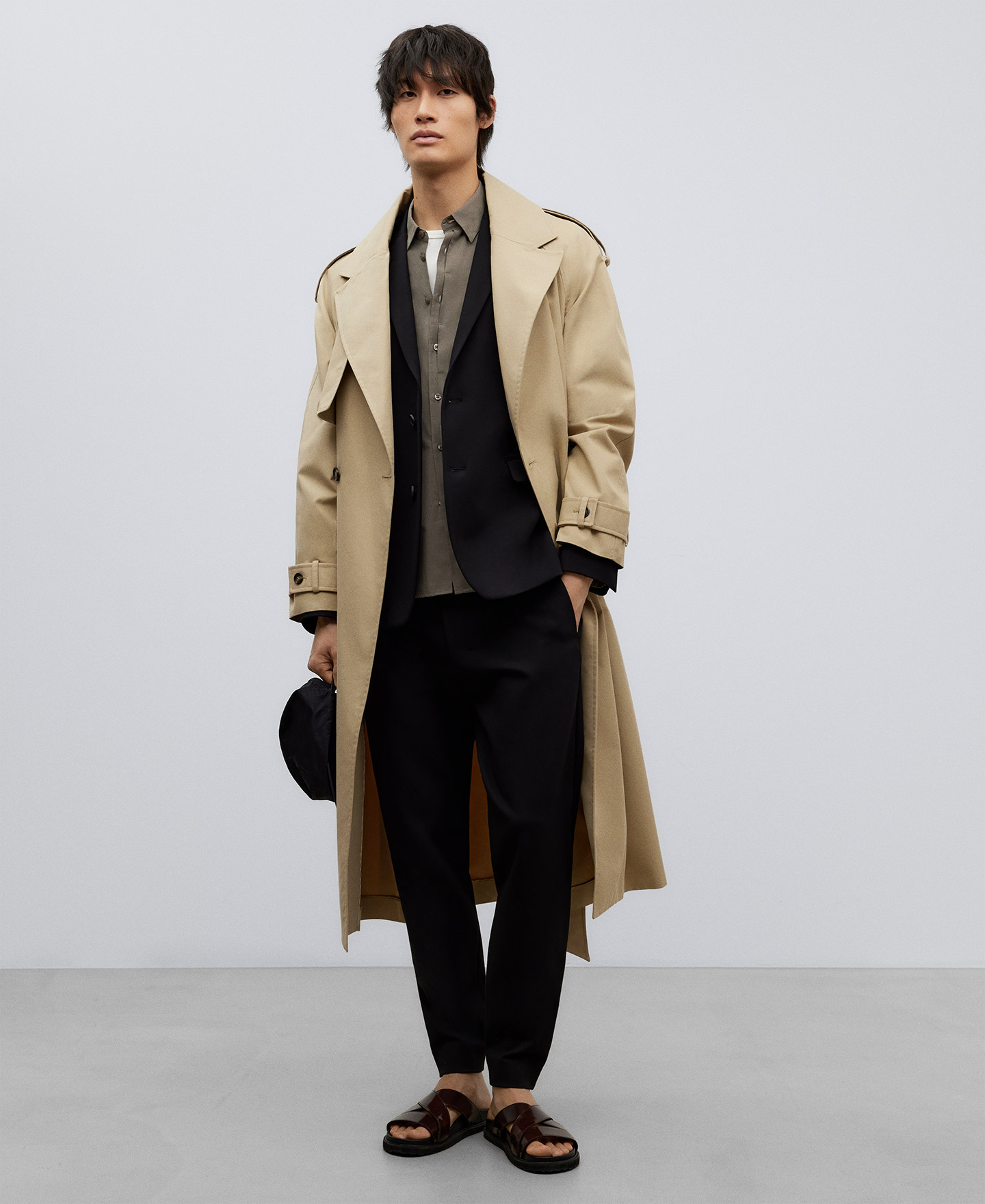 Tailored slim fit ankle trousers image number 1