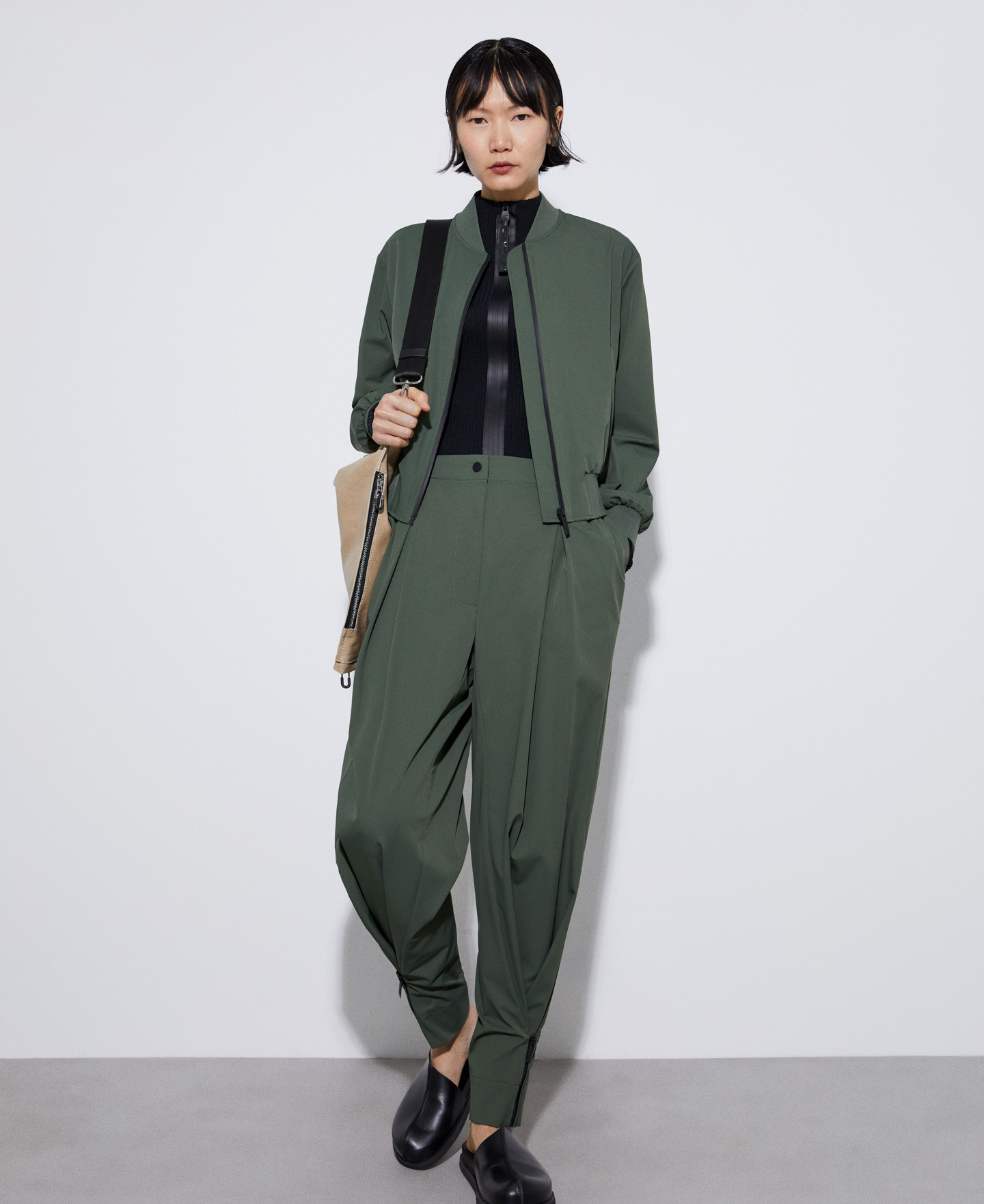 Technical jacket in viscose and nylon image number 1