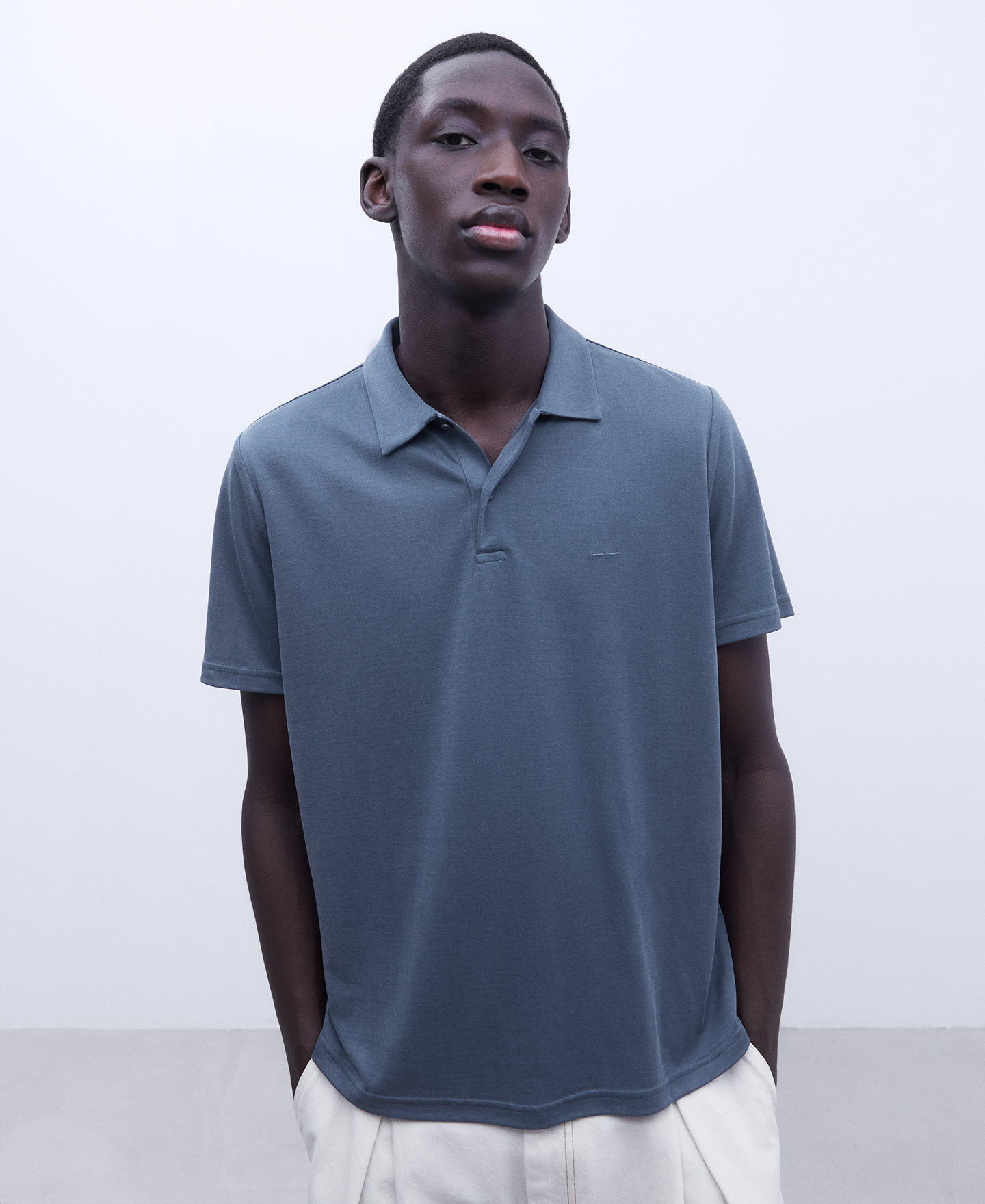 Modal two button polo shirt image number 0