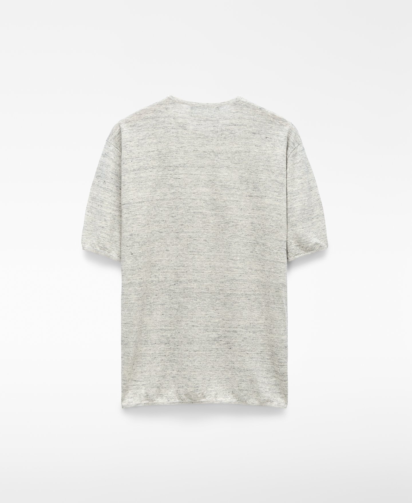 T-shirt de malha melange de linho com corte descontra&iacute;do image number 1