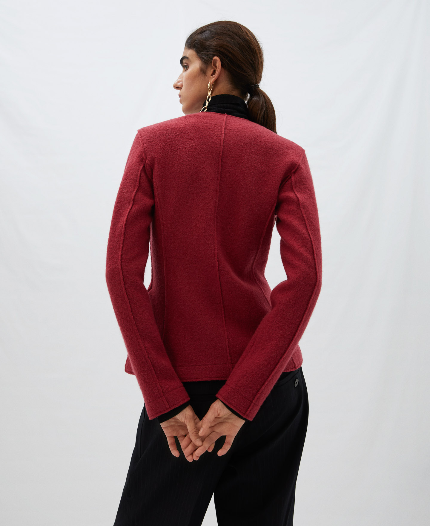 Chaqueta cruzada en lana merino image number 2
