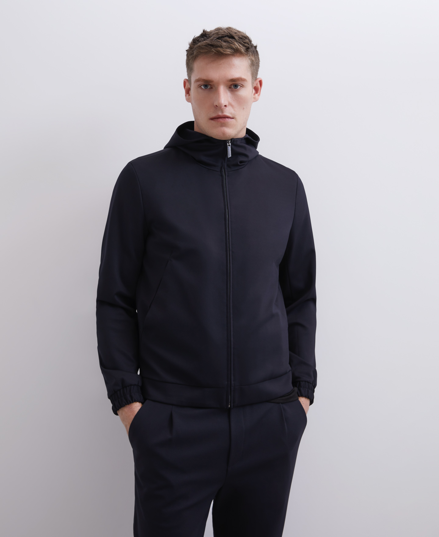 Indigo twill shirt collar jacket image number 1