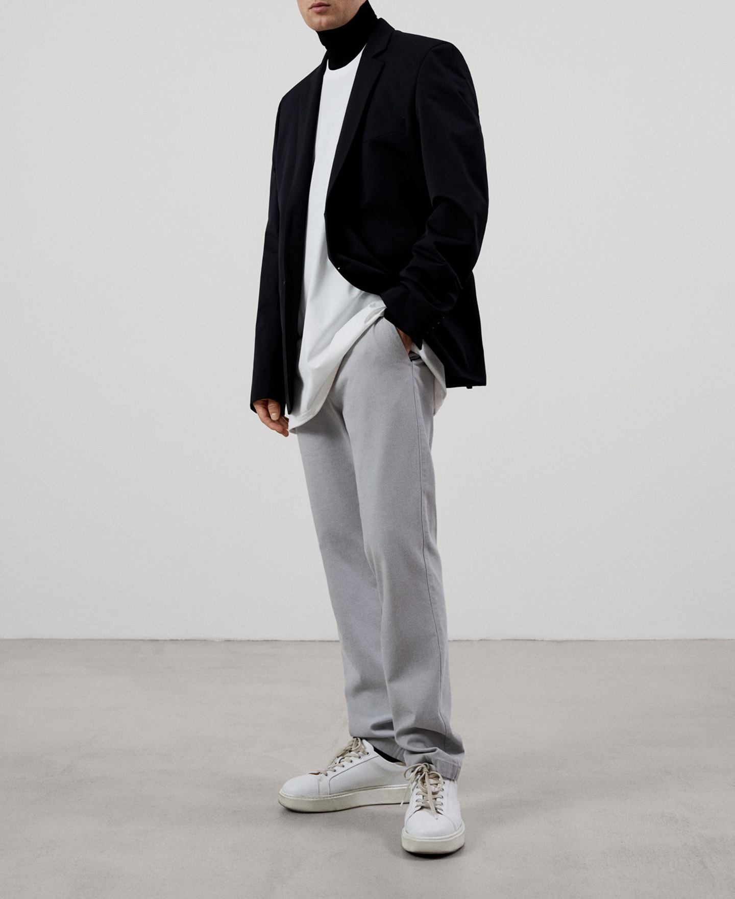 Stretch cotton chino trousers image number 1