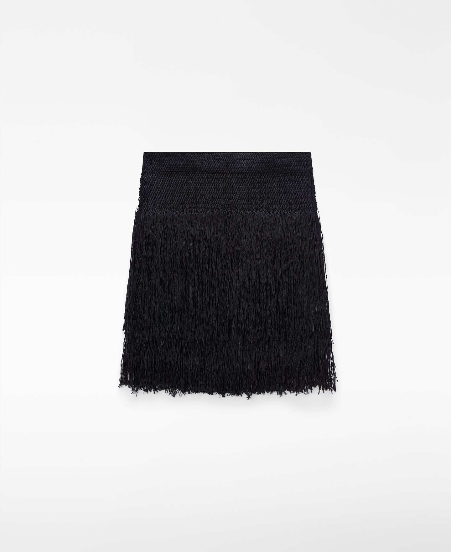 Falda corta punto intarsia flecos image number 5