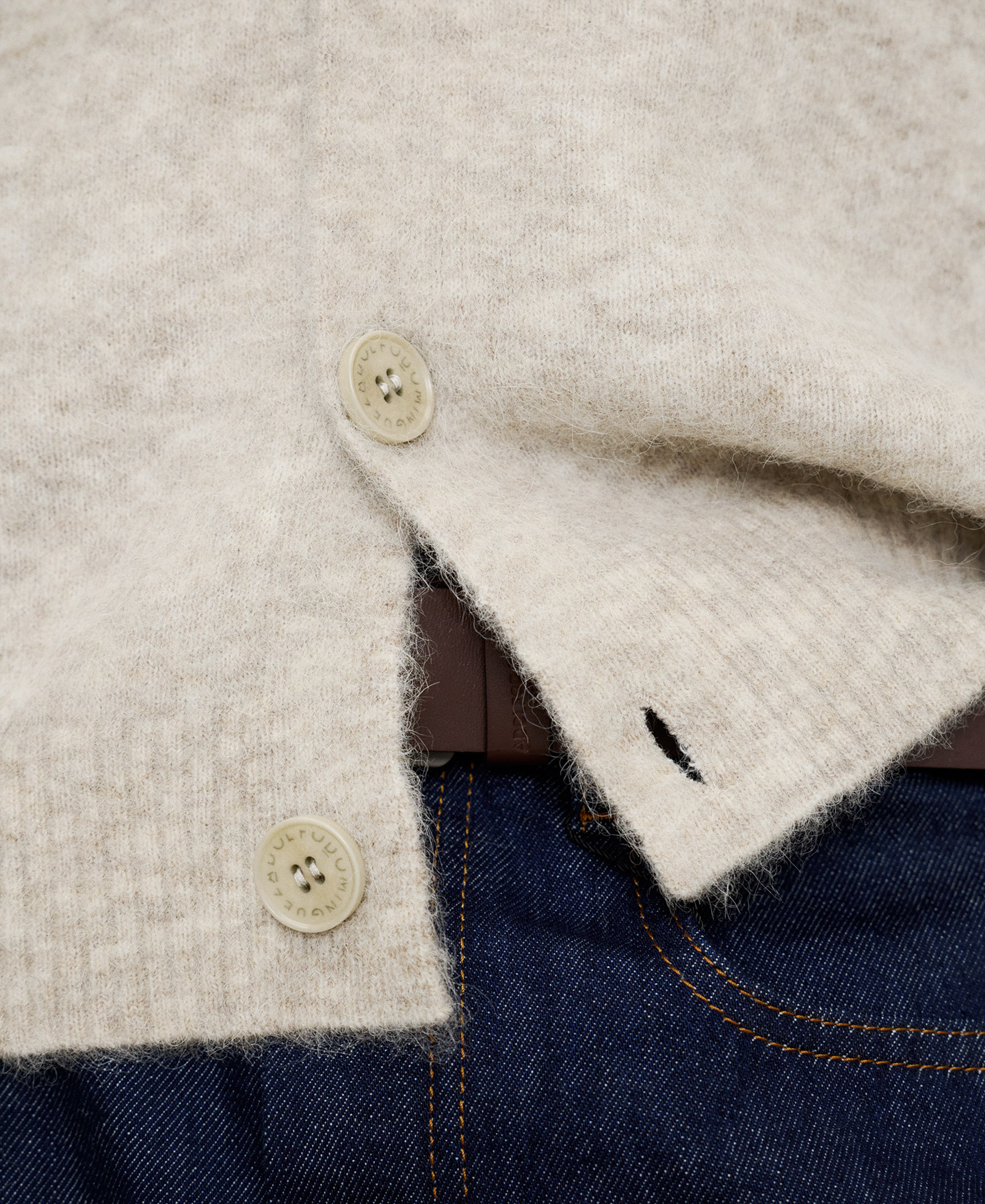 Alpaca blend knit cardigan image number 3