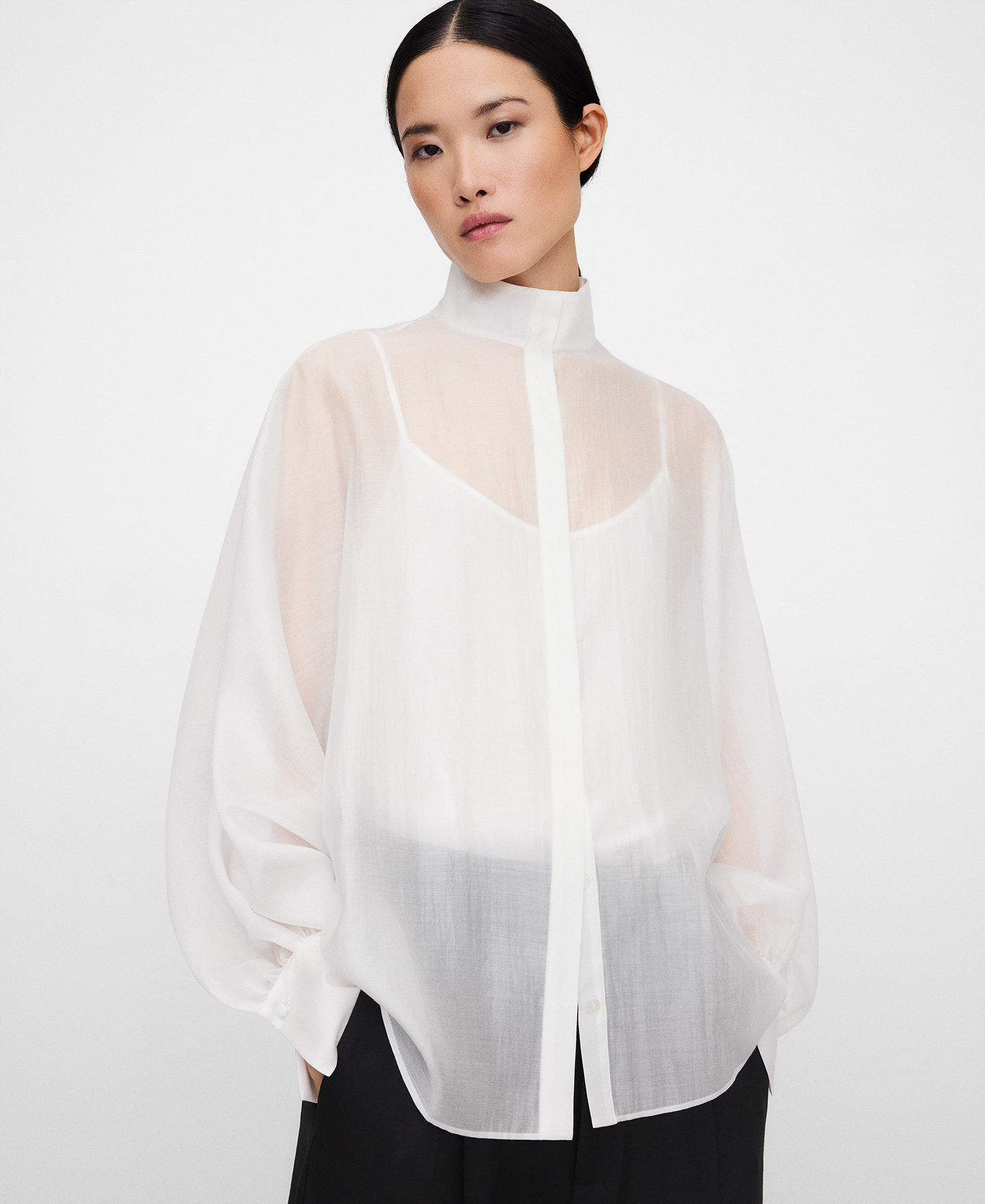 Camisa amplia semitransparente image number 0