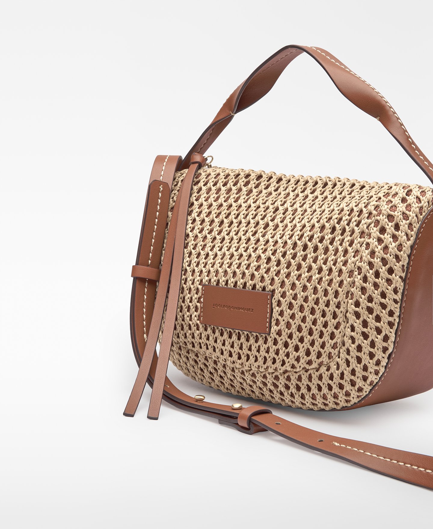 Mini-Bowlingtasche Dorna mit Raffia-Struktur image number 3