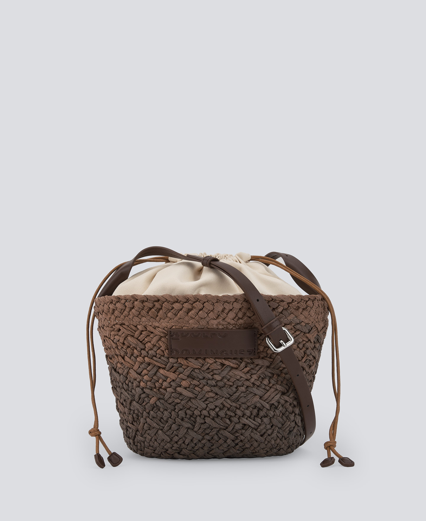 Medium braided paper shoulder bag woman image number 0