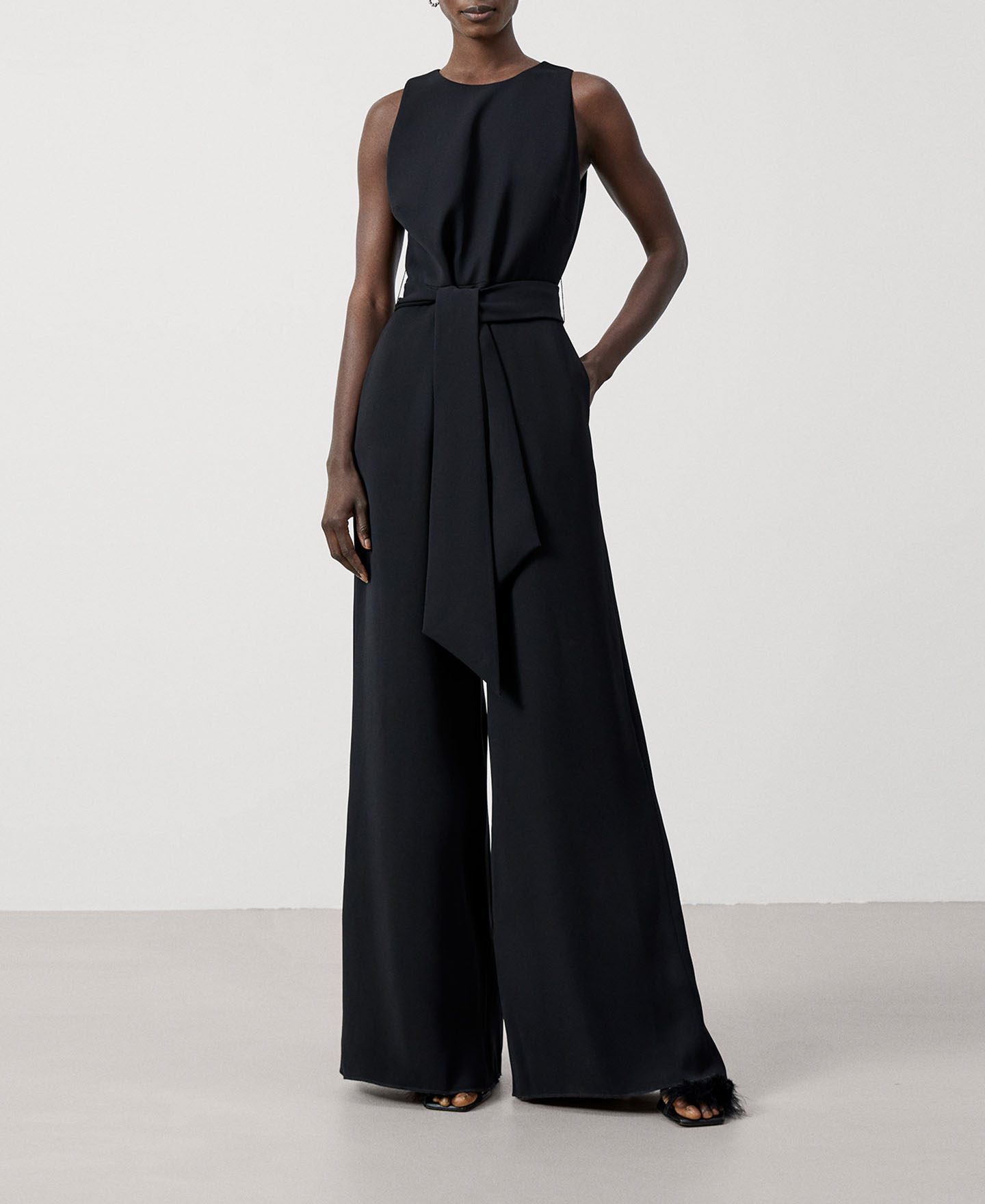 Recycled polyester tailored jumpsuit image number 1