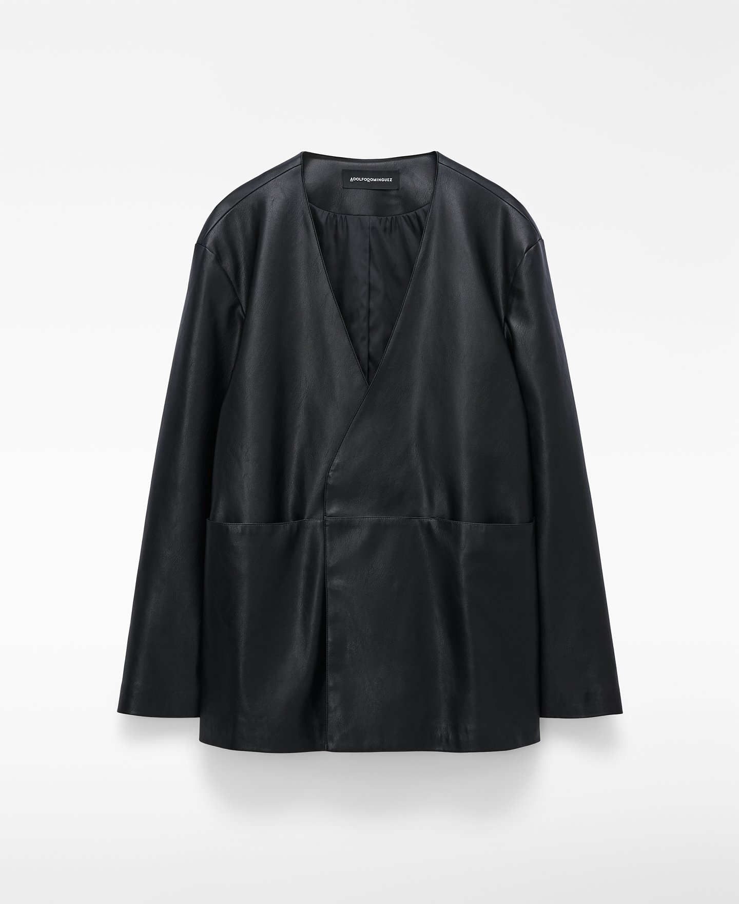 Leather-Non-Leather kimono jacket image number 4