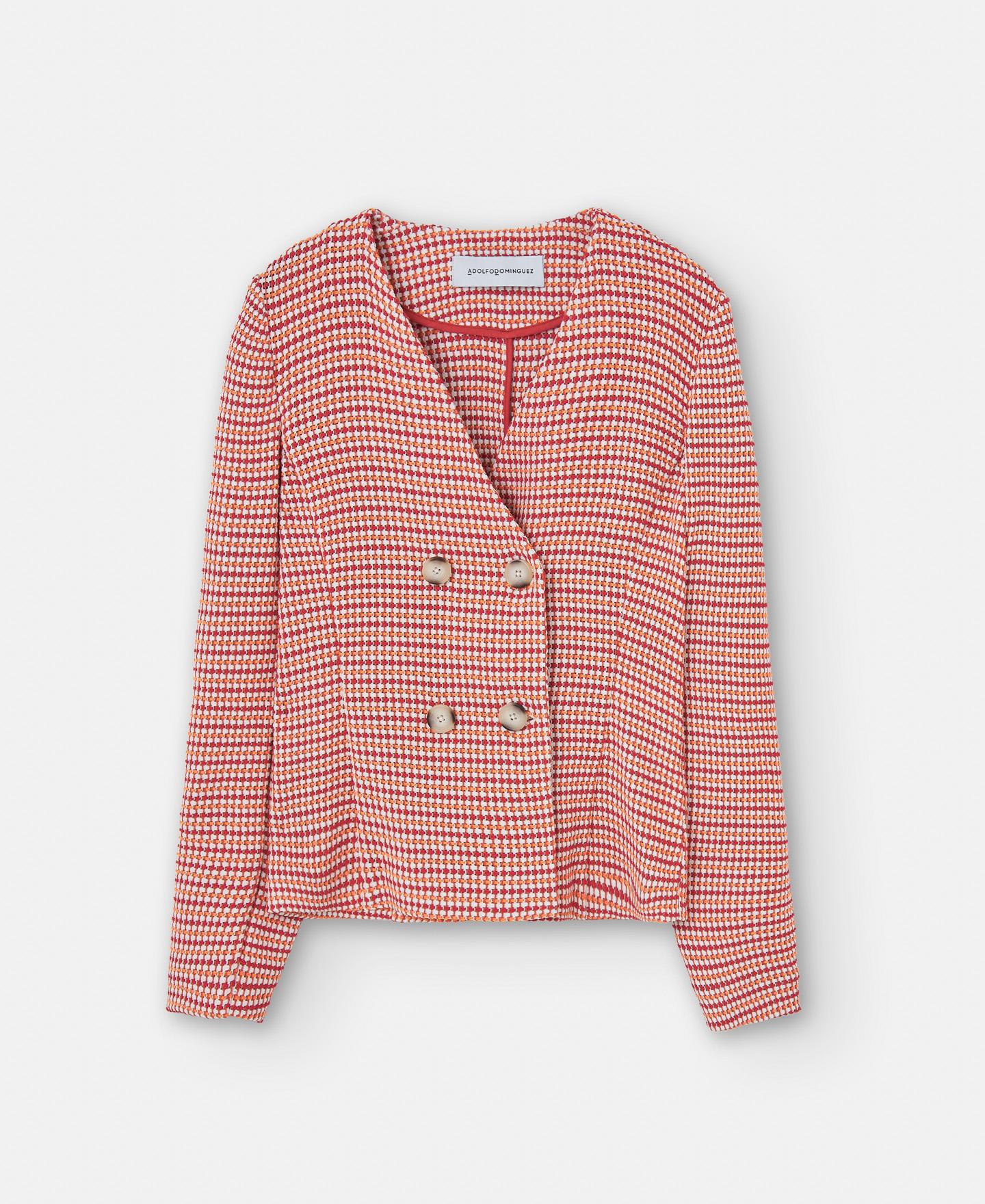 Nylon and cotton button down jacket image number 4