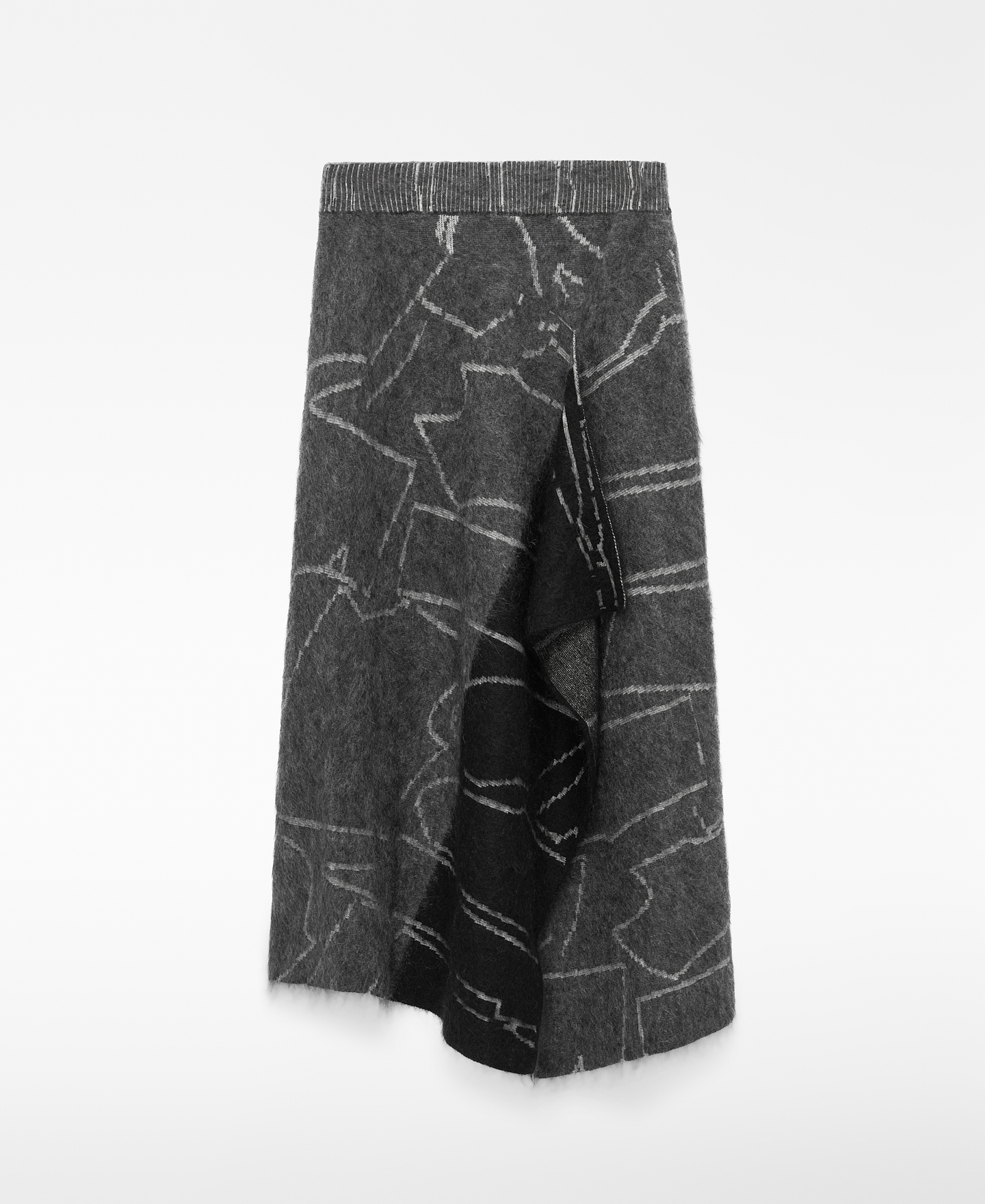 Falda bicolor jacquard punto cardado image number 4