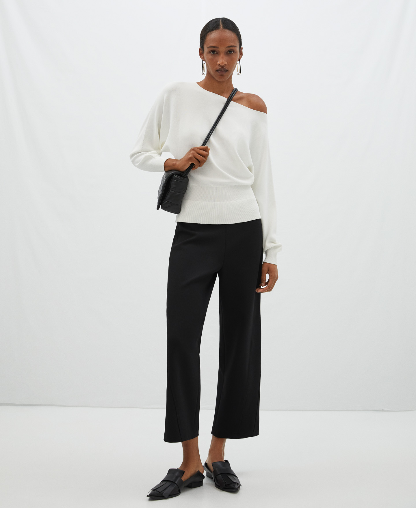 Jersey peplum en punto goma de viscosa image number 1