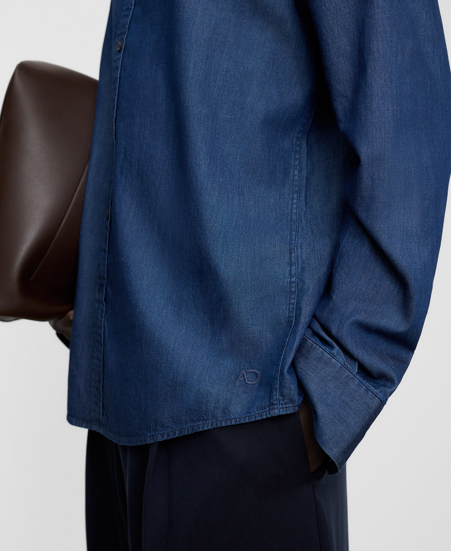 Cotton denim-effect shirt image number 3