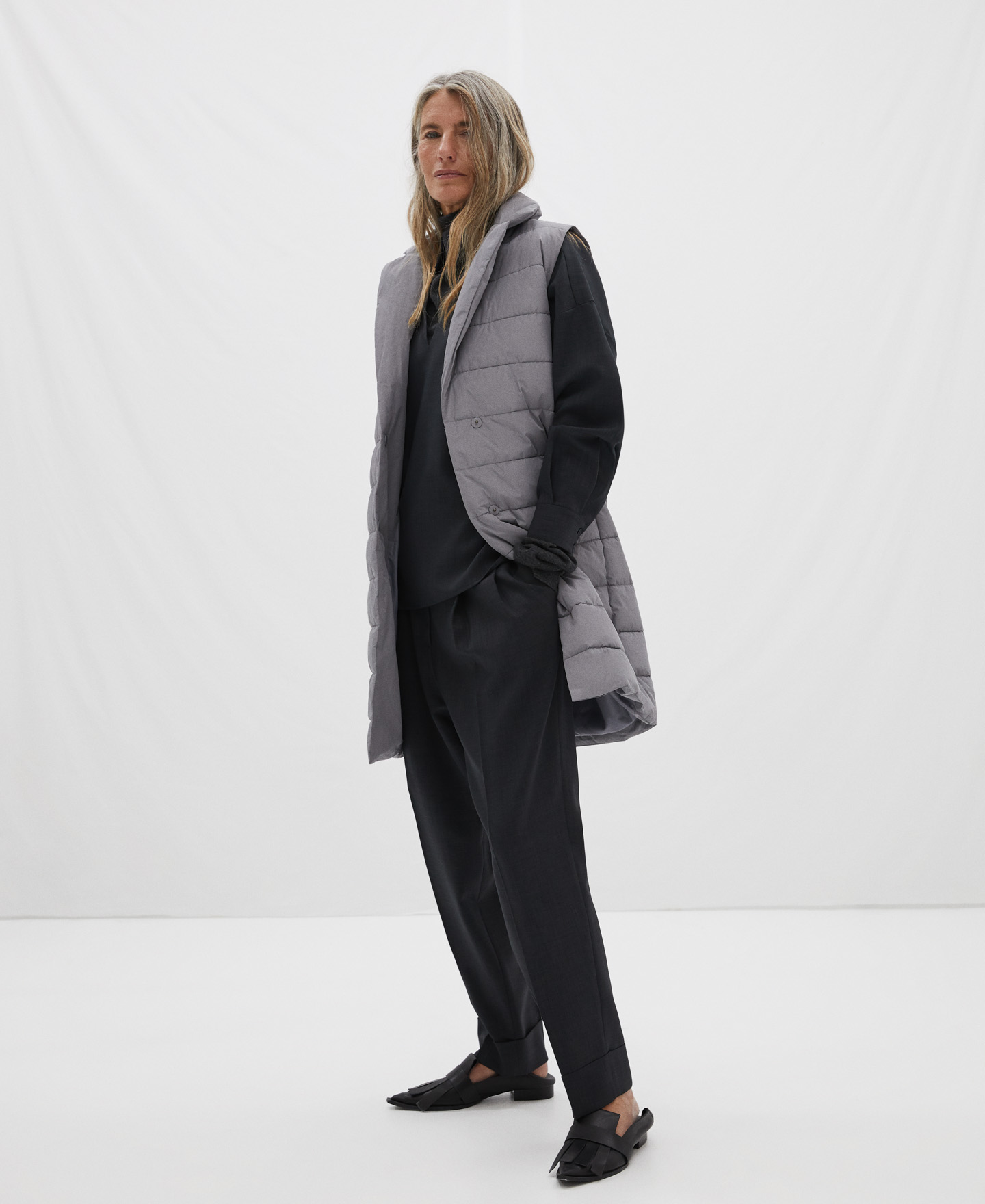 Padded waistcoat with lapel collar image number 1