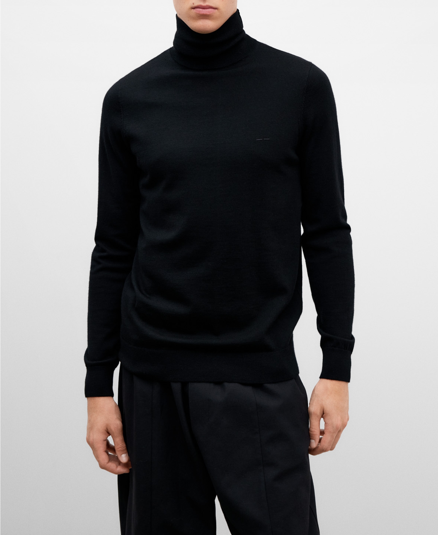 Merino wool turtleneck sweater for men image number 0