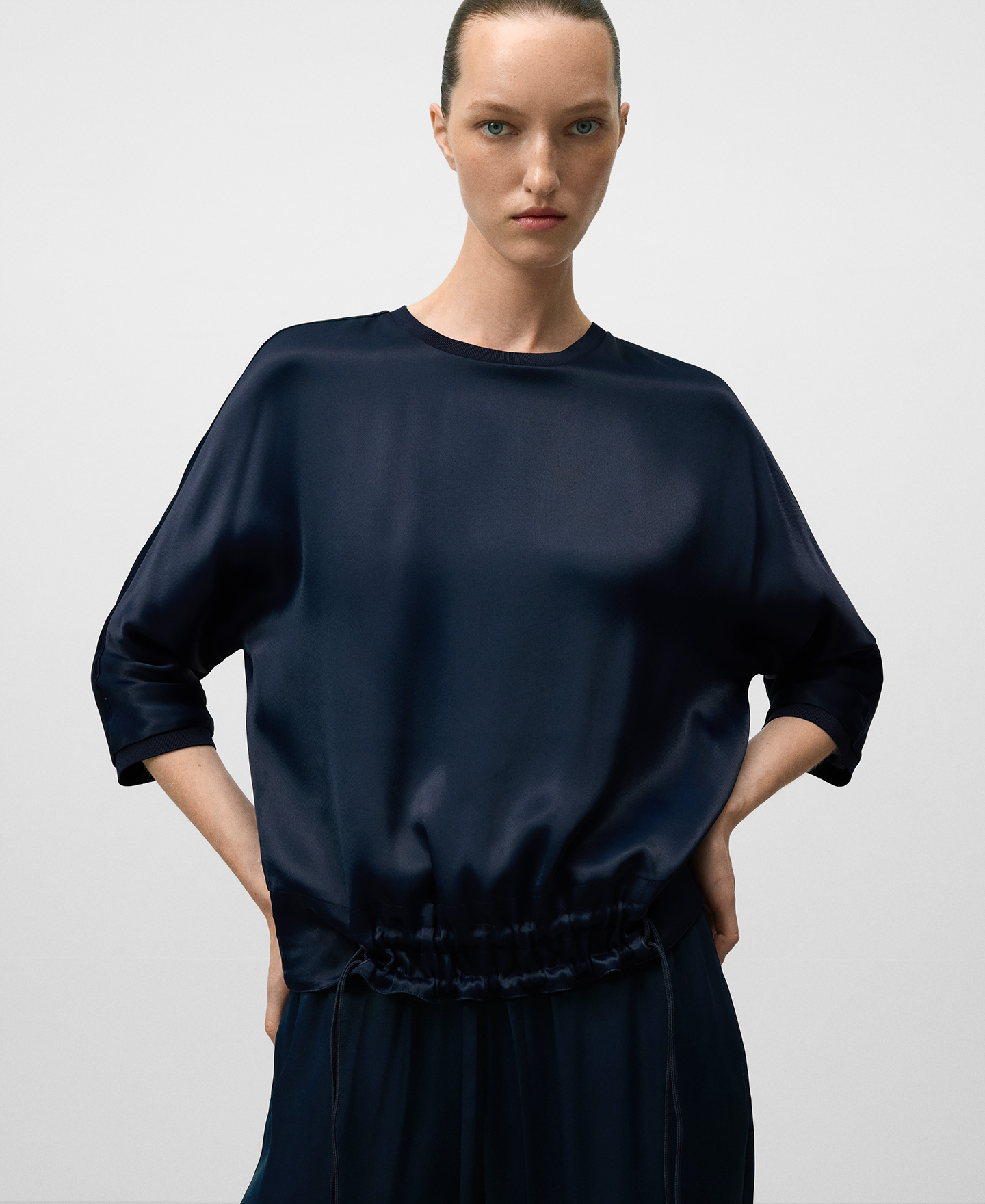 Flowy satin top woman image number 0
